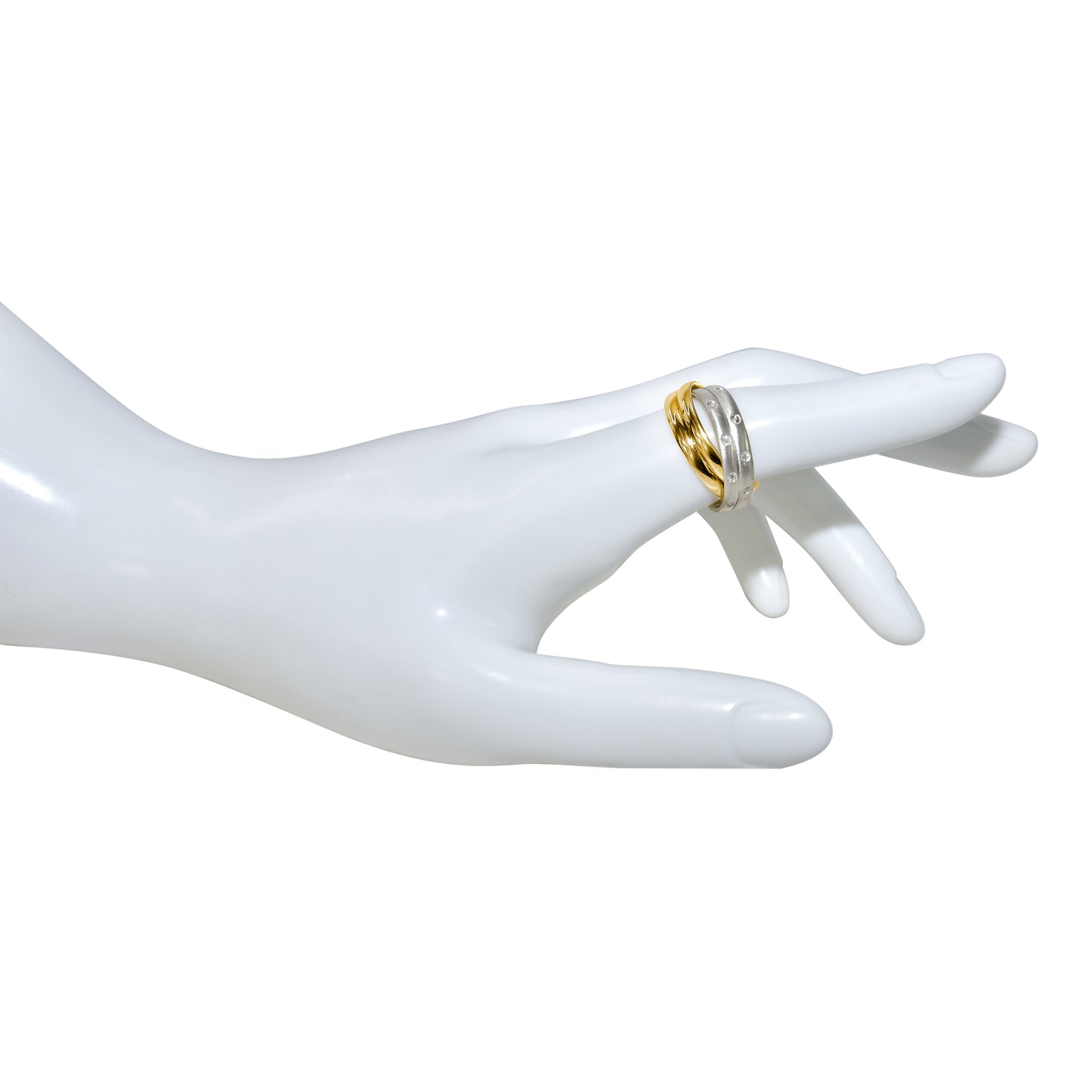 18k White Gold Yellow Gold Diamond Etoile Ring Set