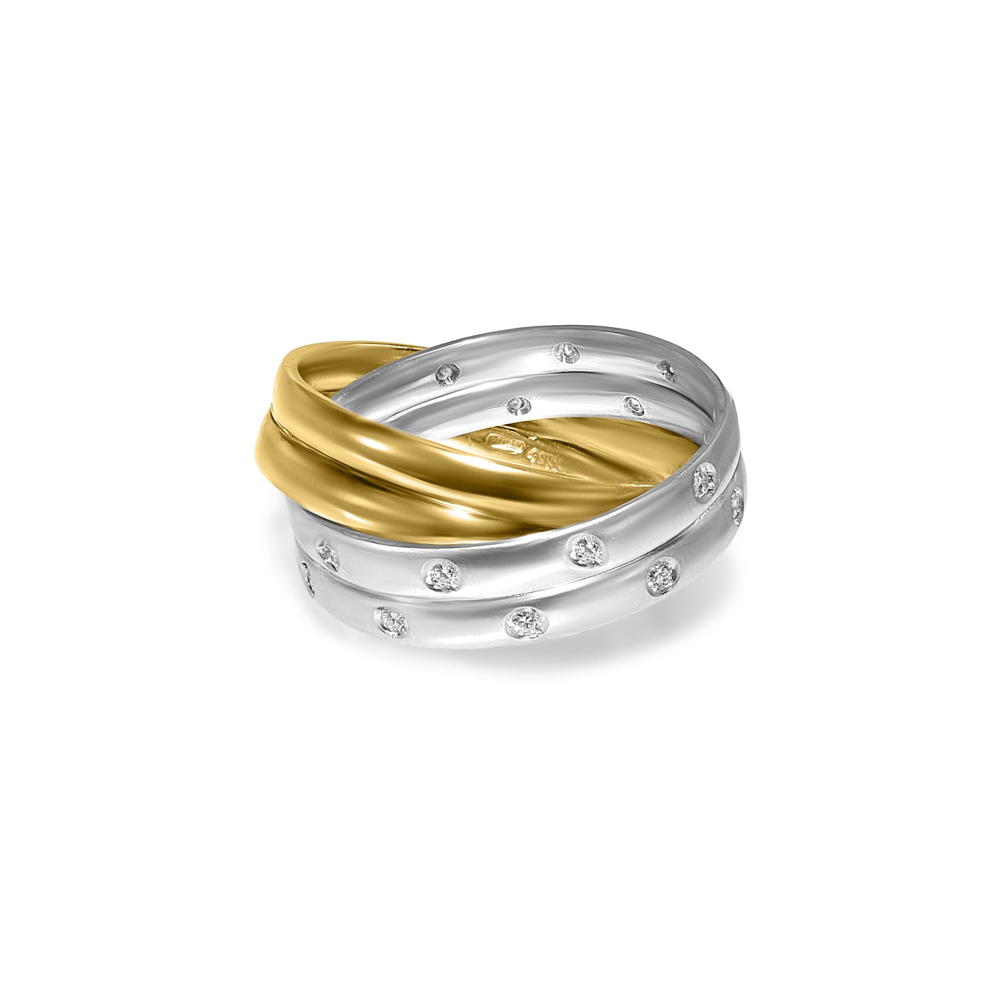 18k White Gold Yellow Gold Diamond Etoile Ring Set
