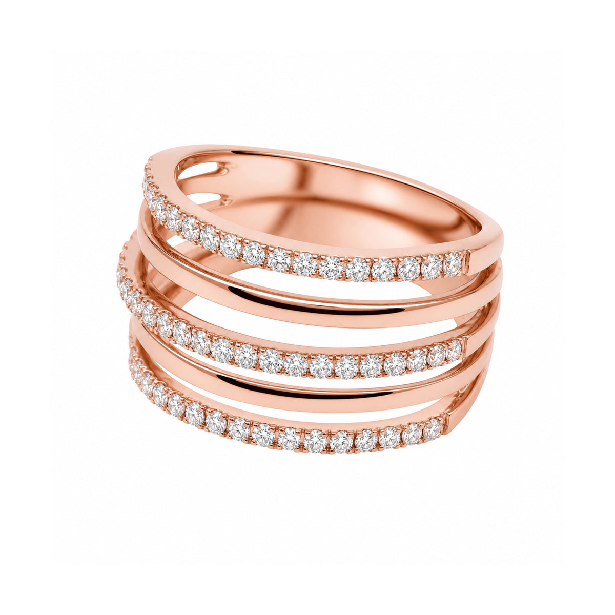 Andy Götz 14k Rose Gold Pentagram Diamond Ring