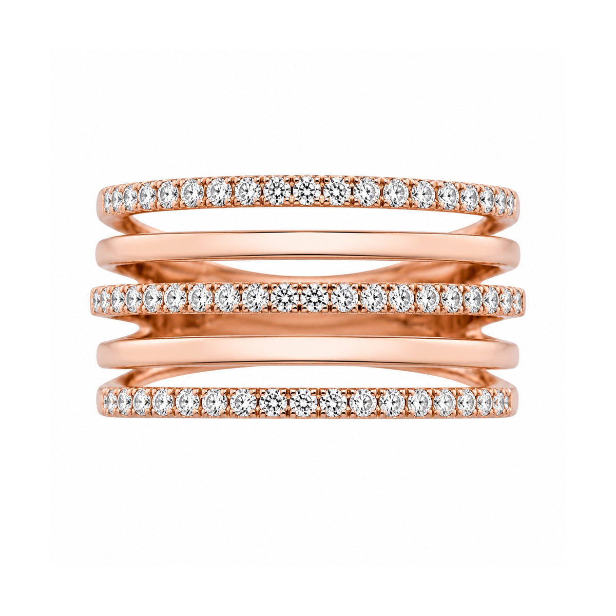 Andy Götz 14k Rose Gold Pentagram Diamond Ring