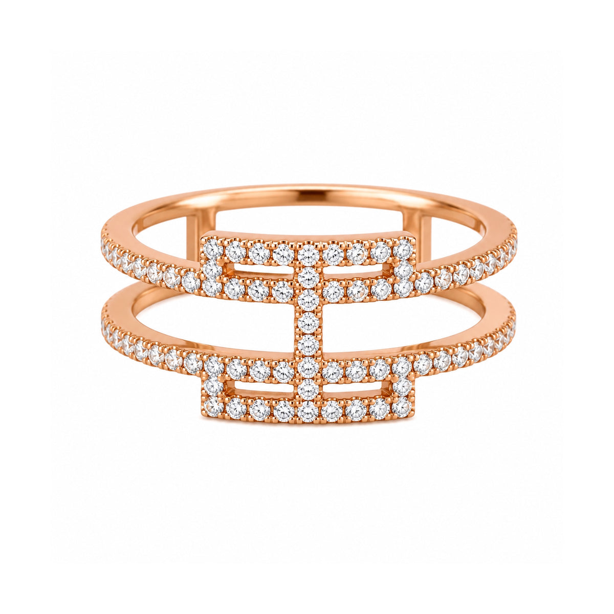 Andy Götz 18k Rose Gold Deco Diamond Ring