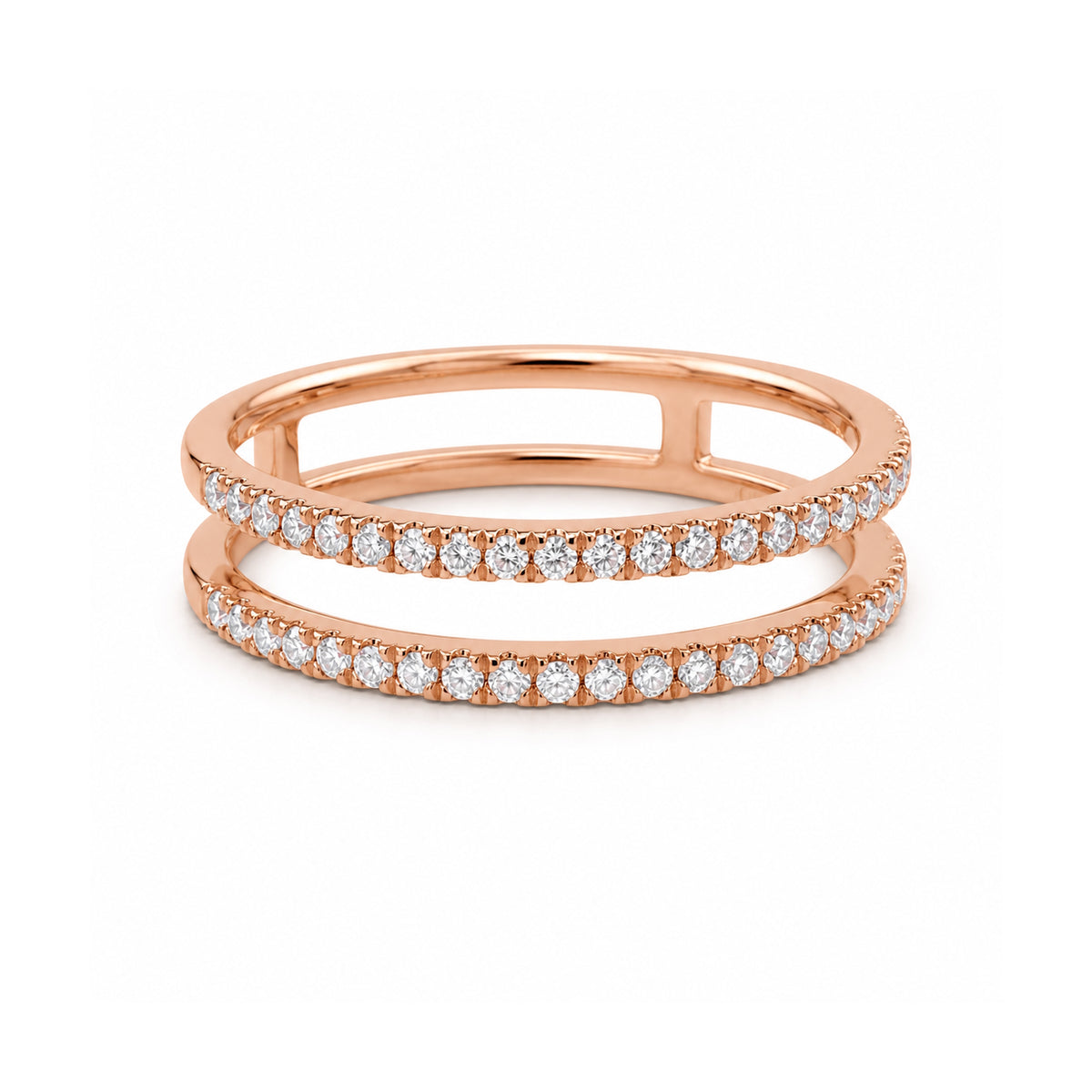 Andy Götz 18k Rose Gold Railroad Diamond Ring