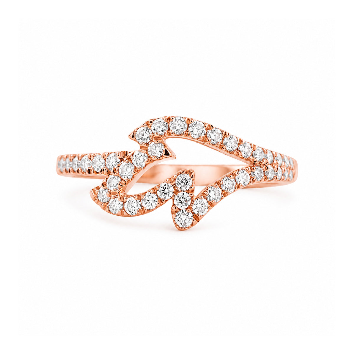 Andy Götz 18k Rose Gold Leaf Diamond Ring