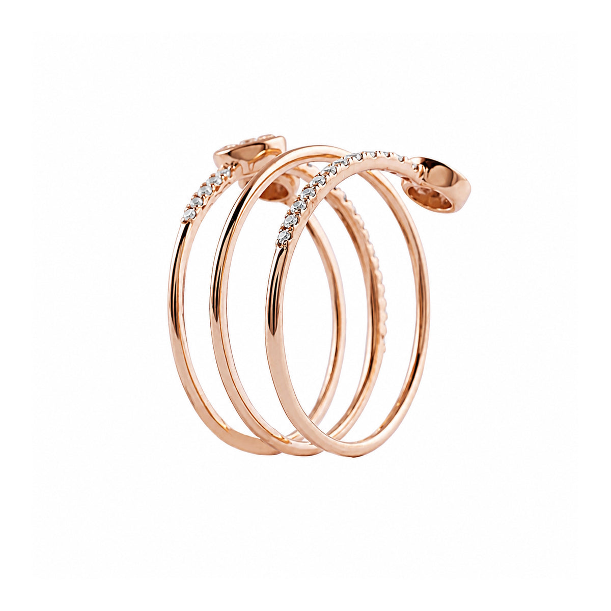 Andy Götz 18k Rose Gold Diamond Spiral Ring