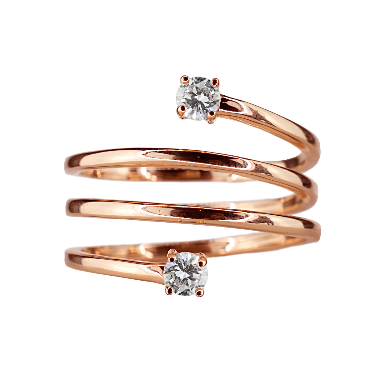 Andy Götz 14k Rose Gold VS Diamond Stack Sponge Ring