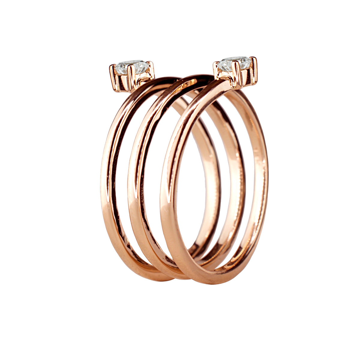 Andy Götz 14k Rose Gold VS Diamond Stack Sponge Ring