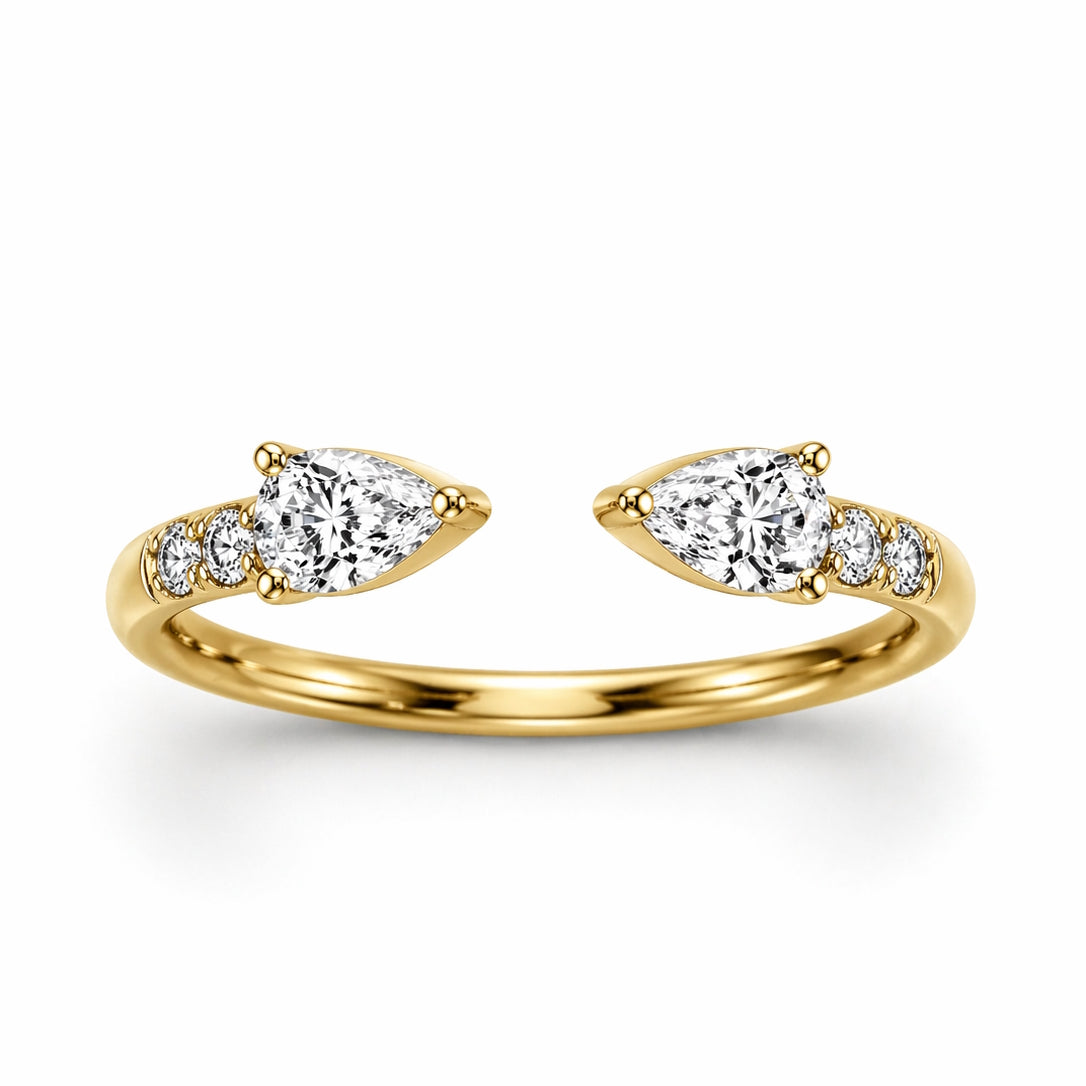 14k Open Ends Diamond Ring