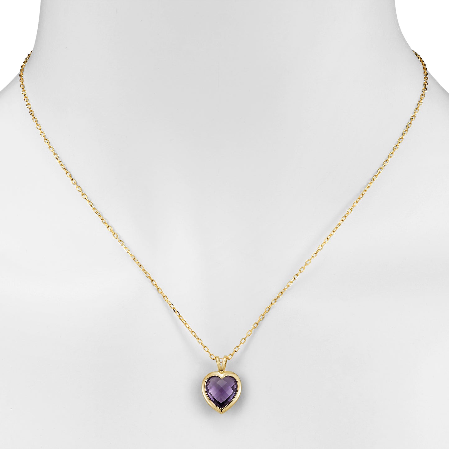 14k Amethyst Heart Pendant Necklace
