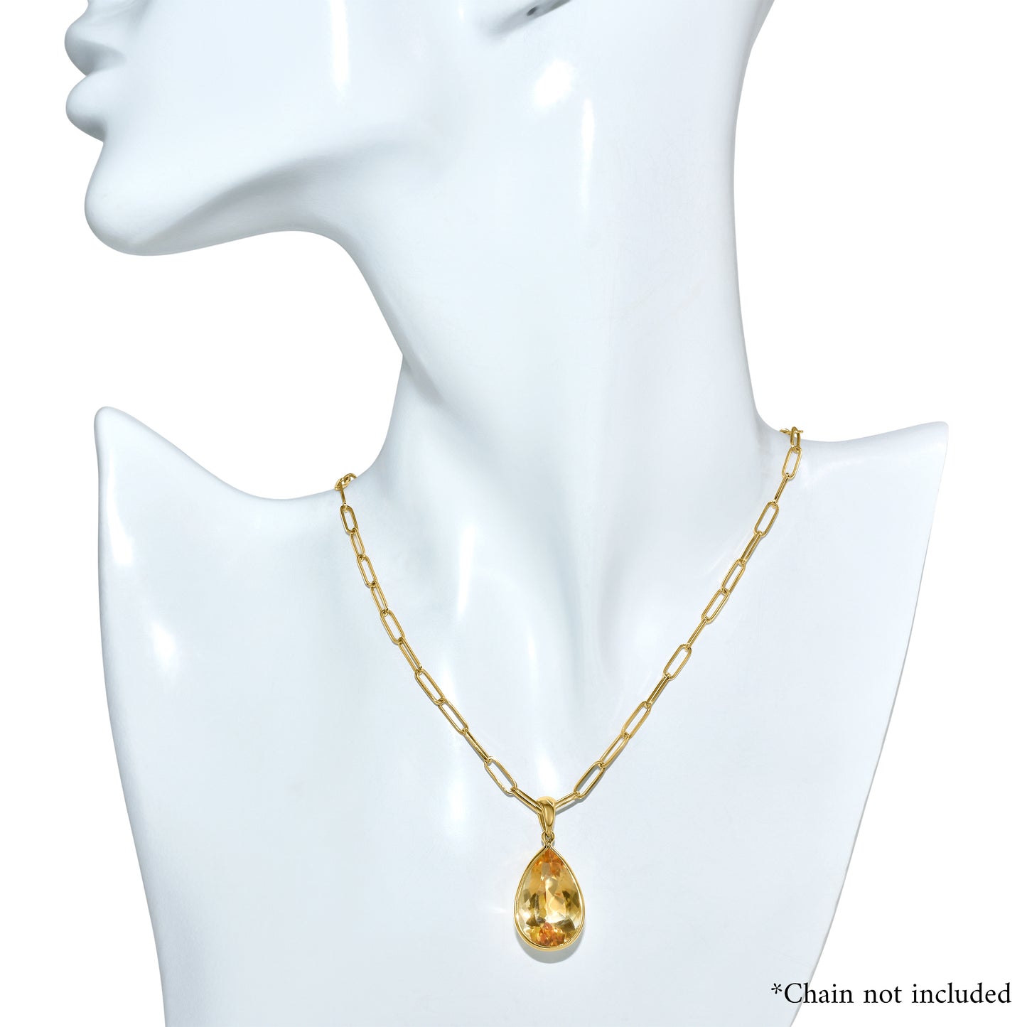 14k Citrine Pear Shape Pendant