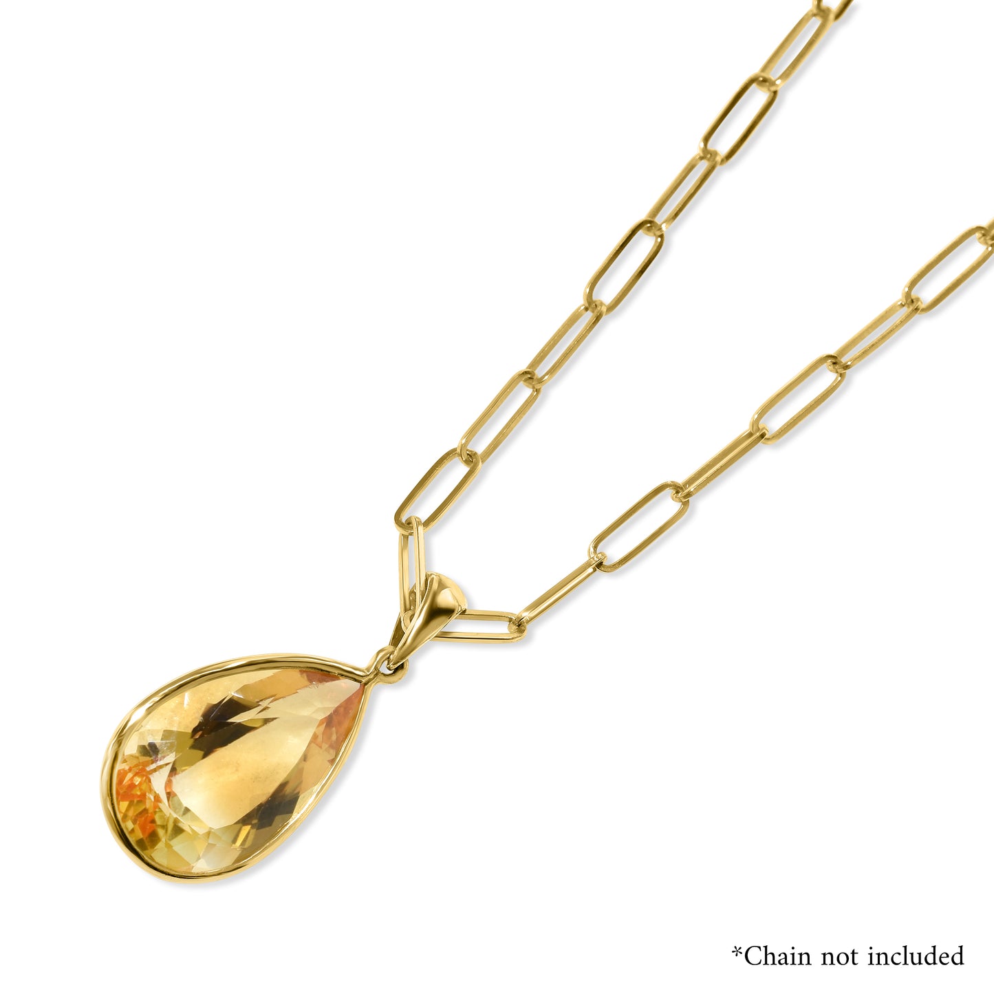 14k Citrine Pear Shape Pendant