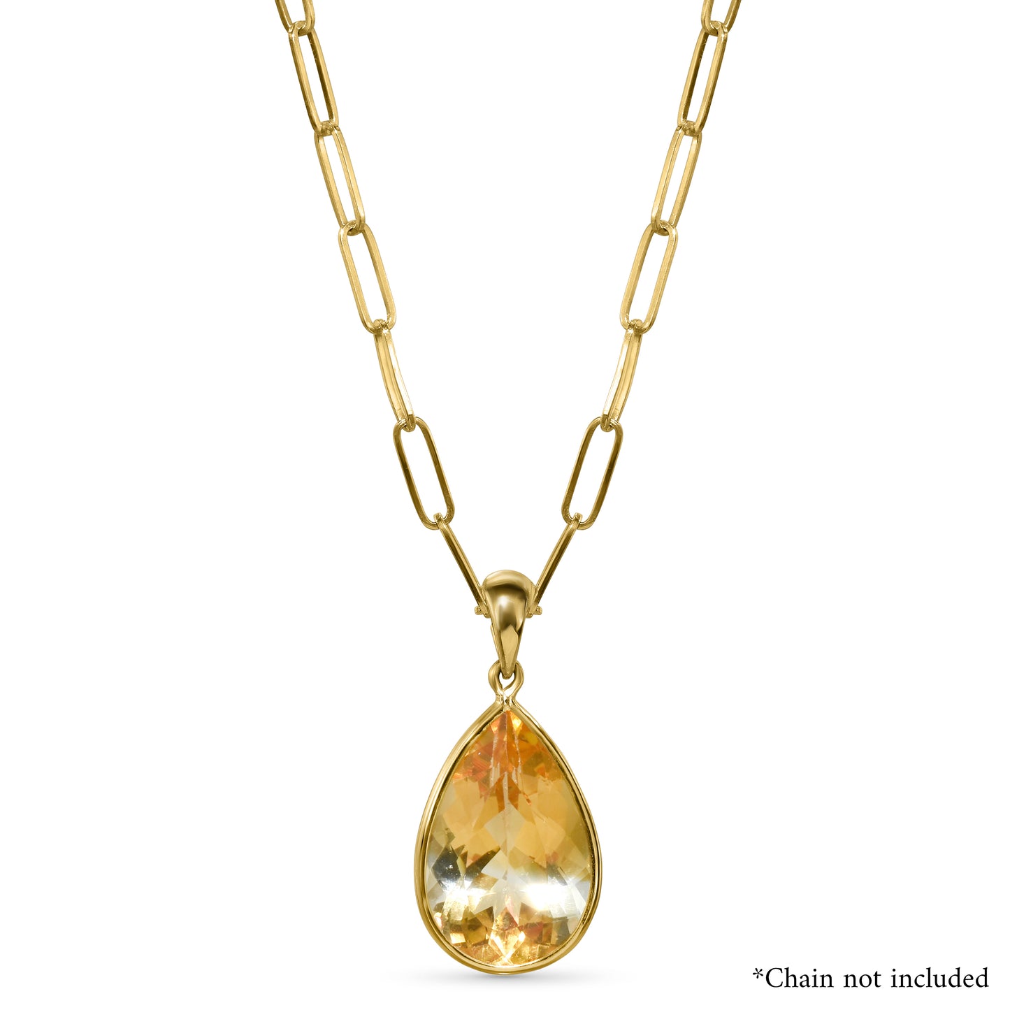 14k Citrine Pear Shape Pendant