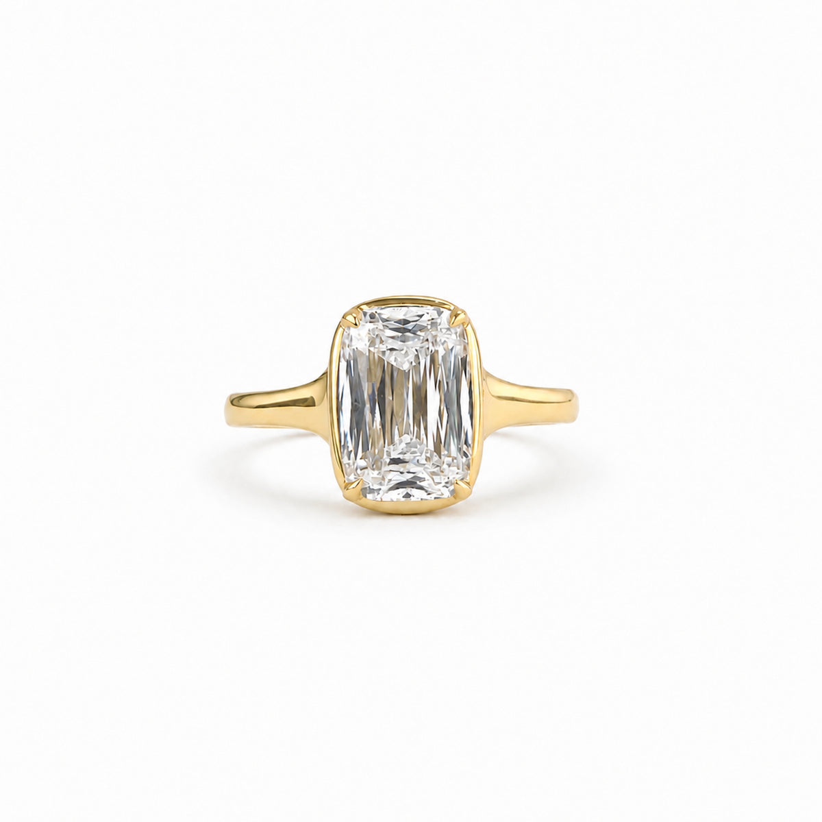 18k Yellow Gold 3.08CT Old Mine Cushion Cut Lab Grown Diamond Ring