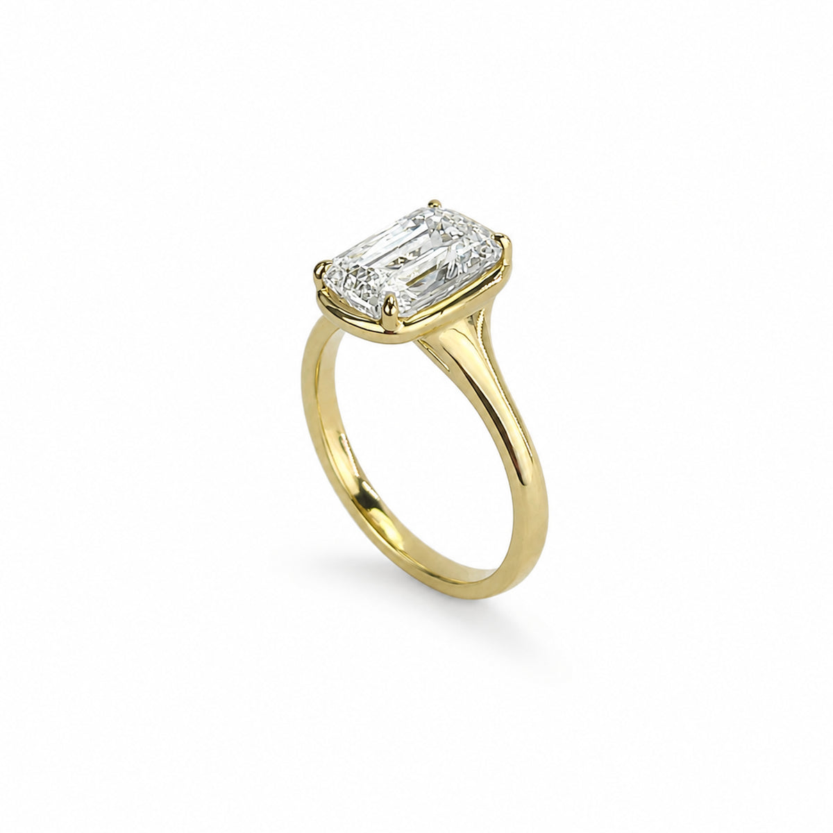 18k Yellow Gold 3.08CT Old Mine Cushion Cut Lab Grown Diamond Ring