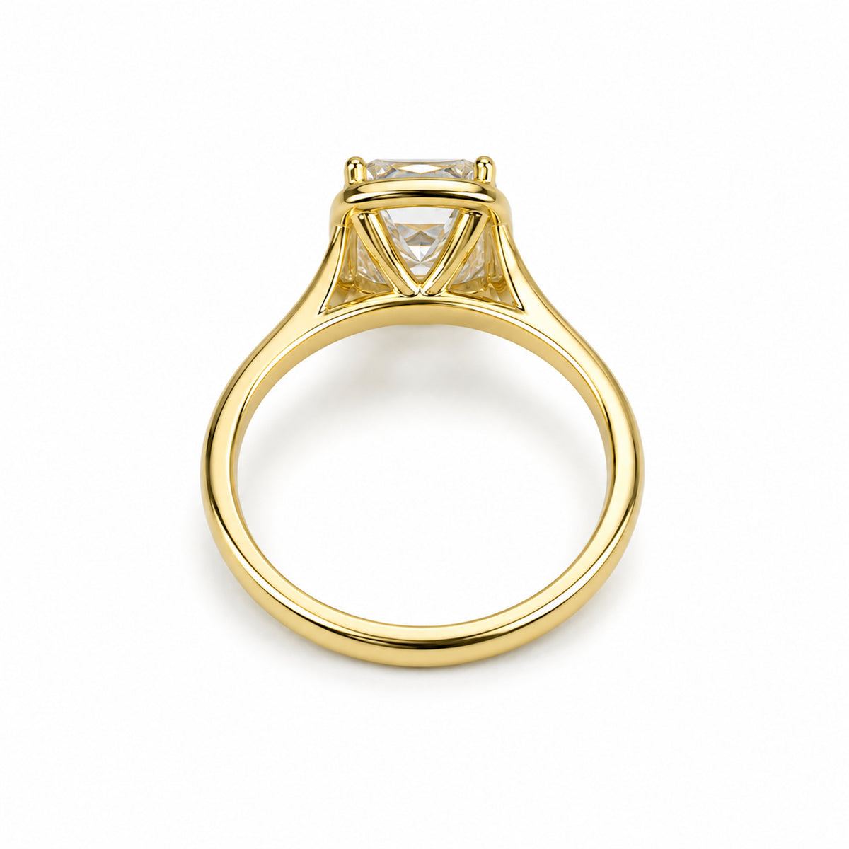 18k Yellow Gold 3.08CT Old Mine Cushion Cut Lab Grown Diamond Ring