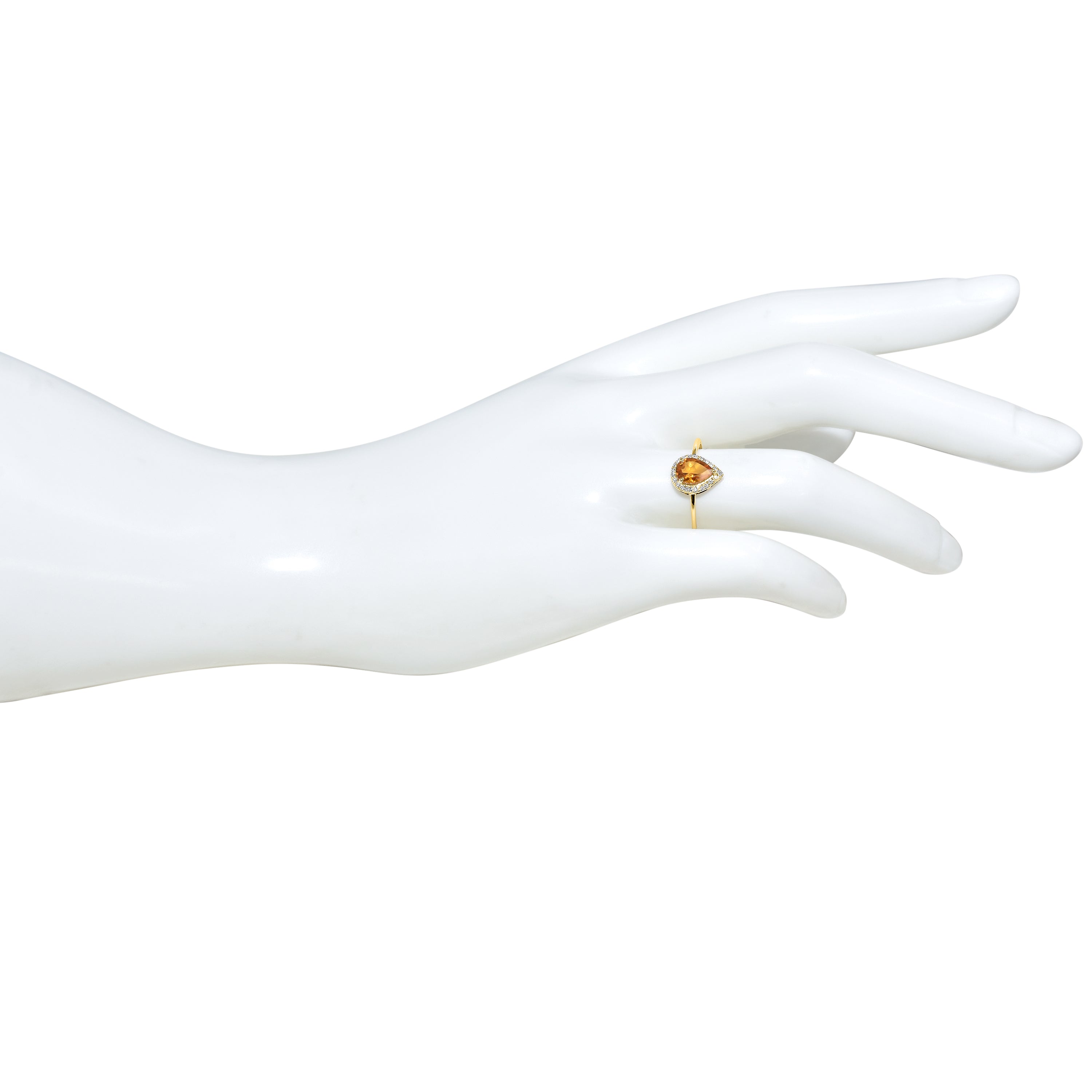 14k Diamond Citrine Drop Shape Set