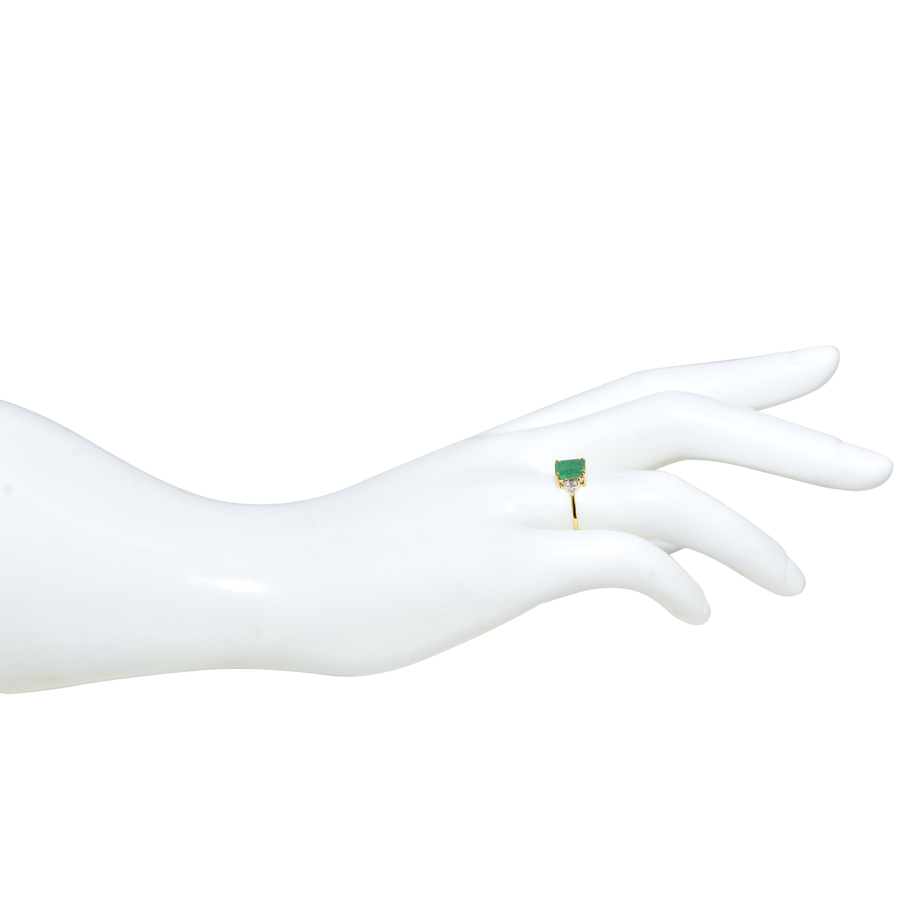 14k Emerald Diamond Rectangle Shape Set