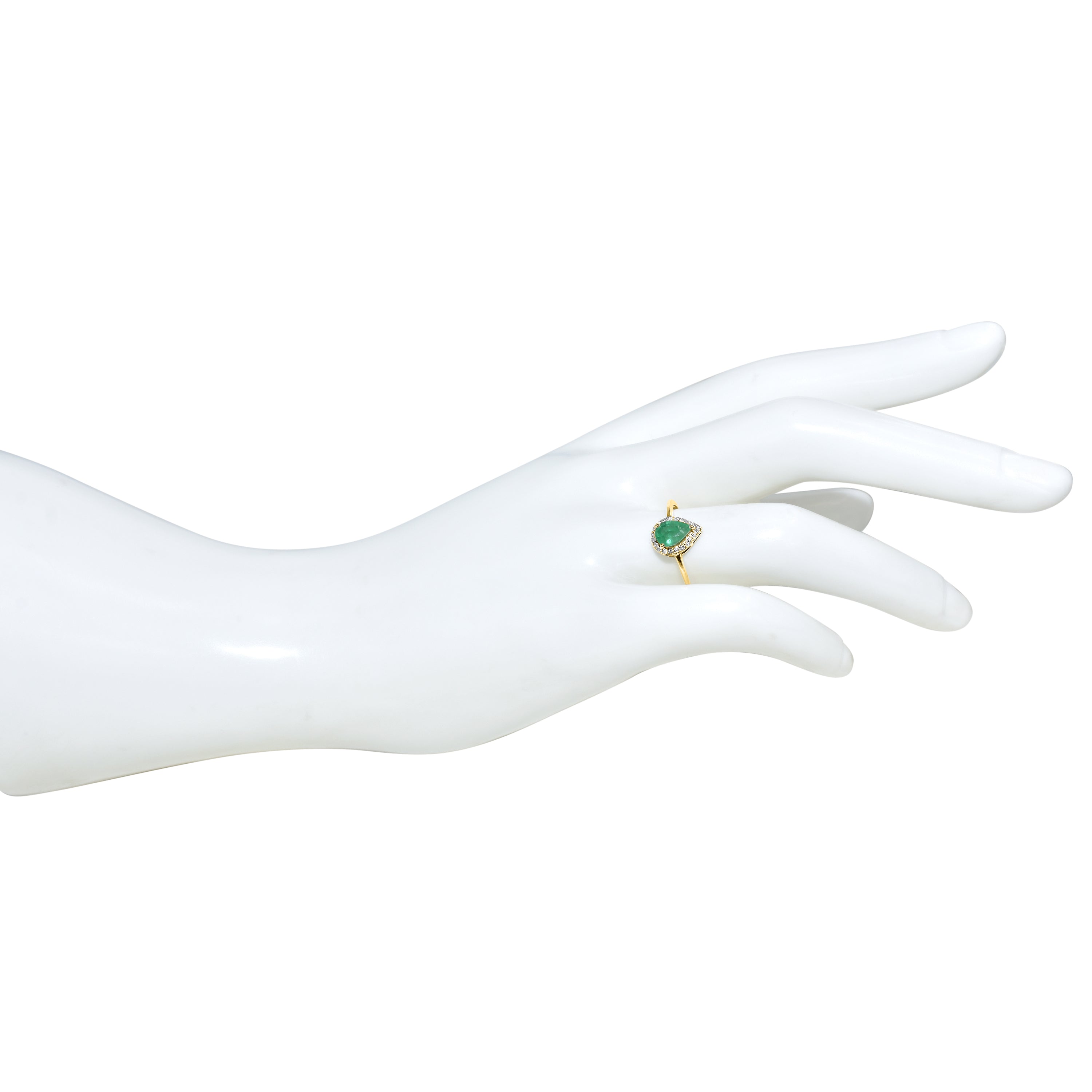14k Emerald Diamond Pear Shape Set