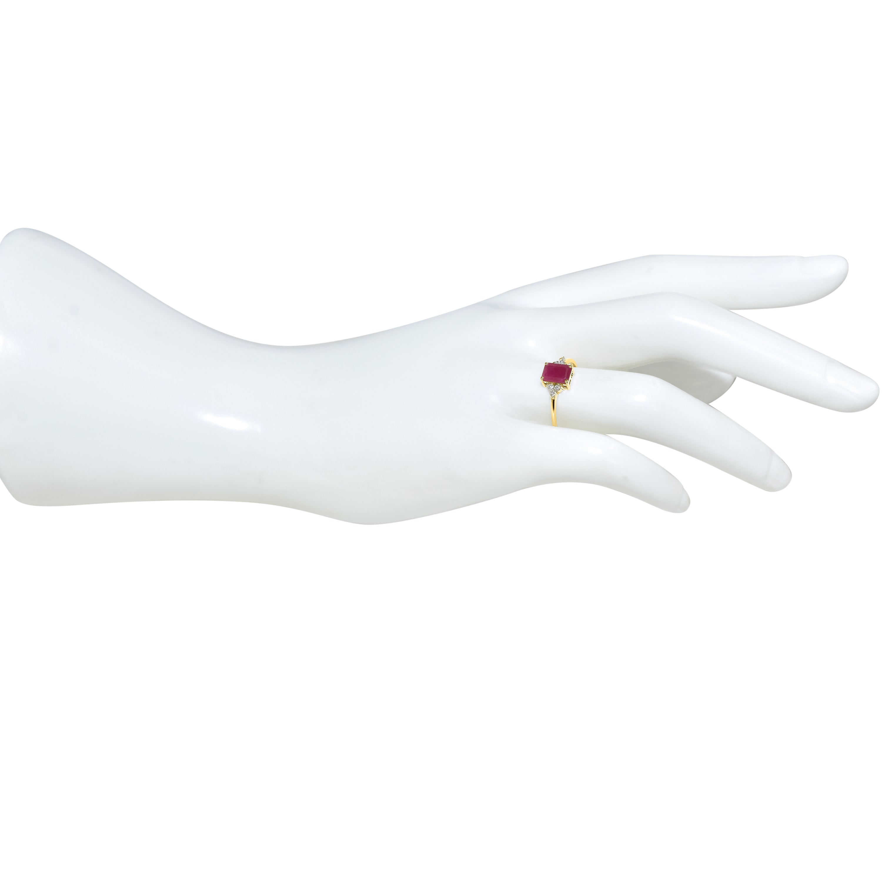 14k Ruby Diamond Rectangle Shape Set