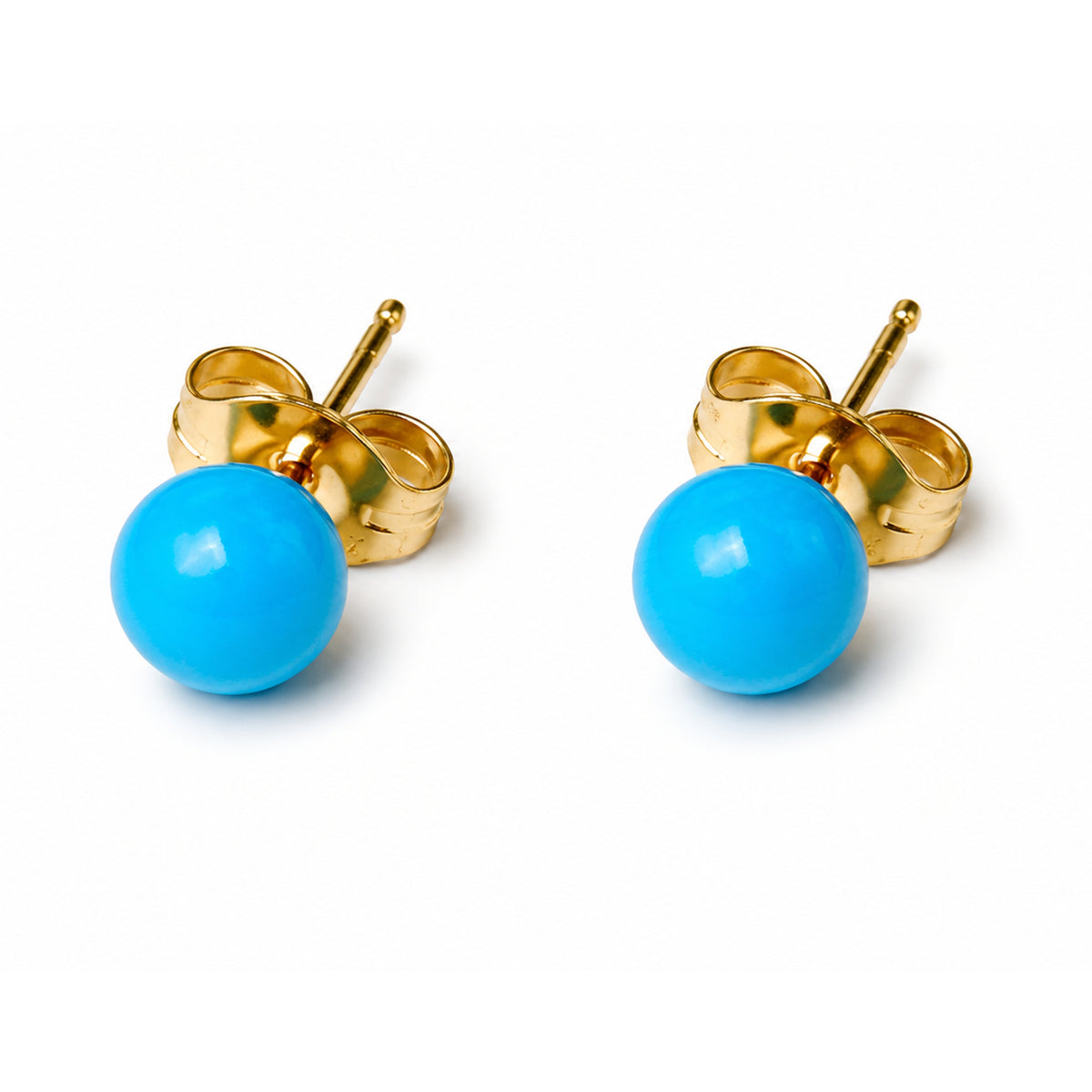 14k Natural Turquoise Studs