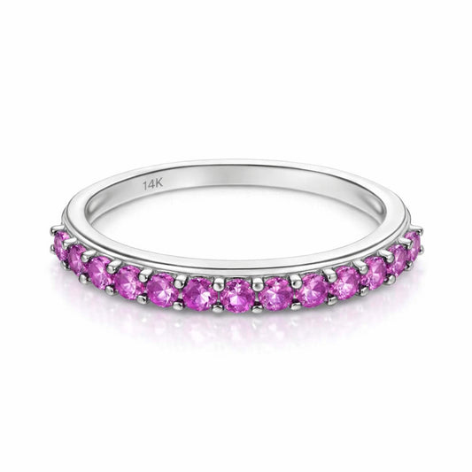 18k Pink Sapphire Band Ring