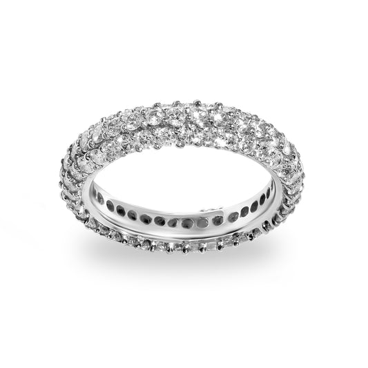 18k White Gold Diamond Pave Band Ring