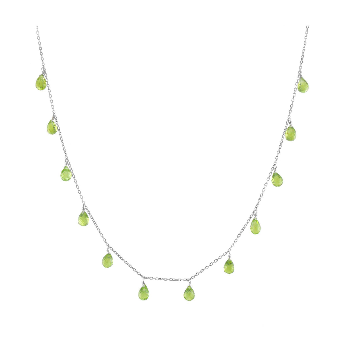 14k Peridot Birthstone Necklace 16"