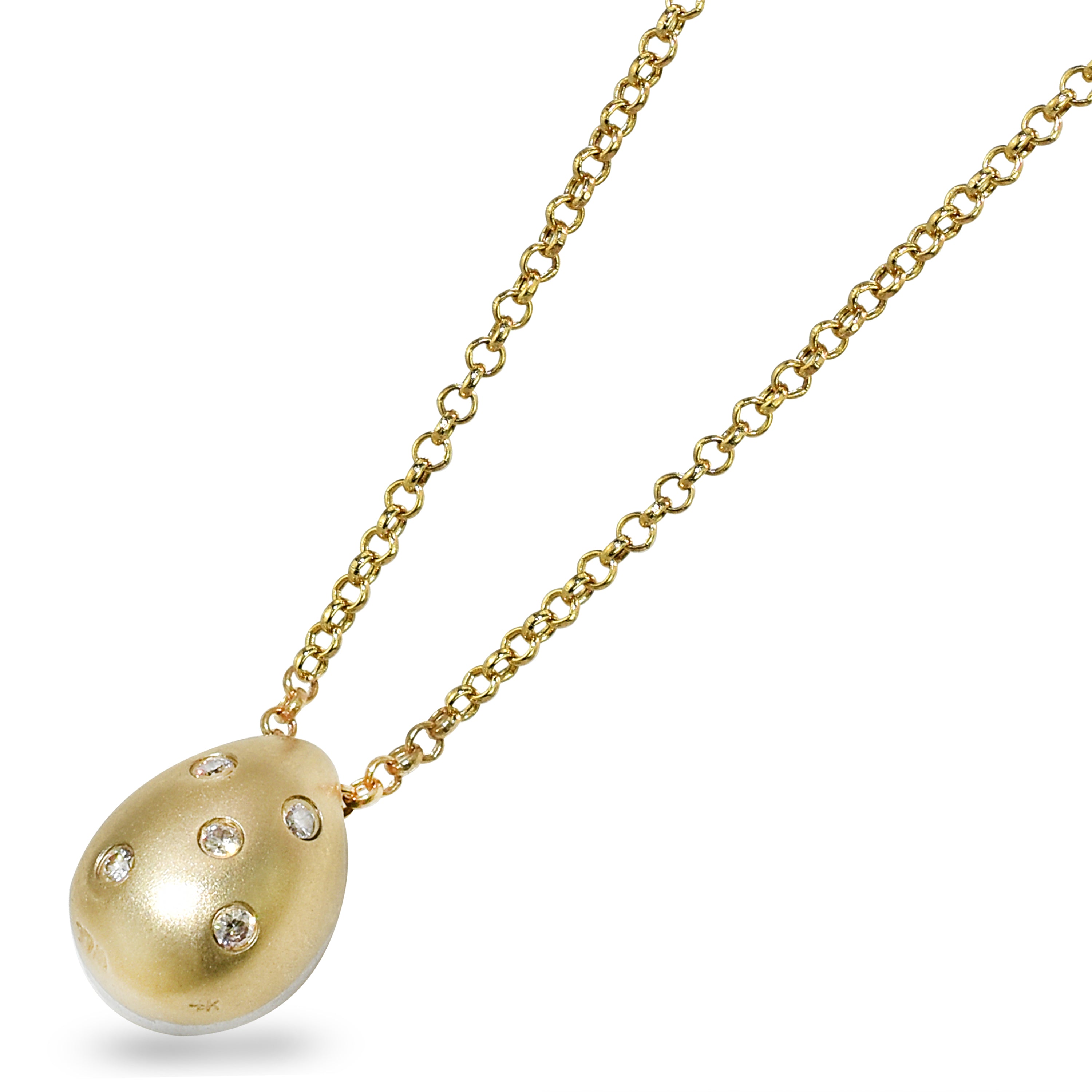 14k Yellow & White Gold Two Tone Diamond Drop Slider Necklace