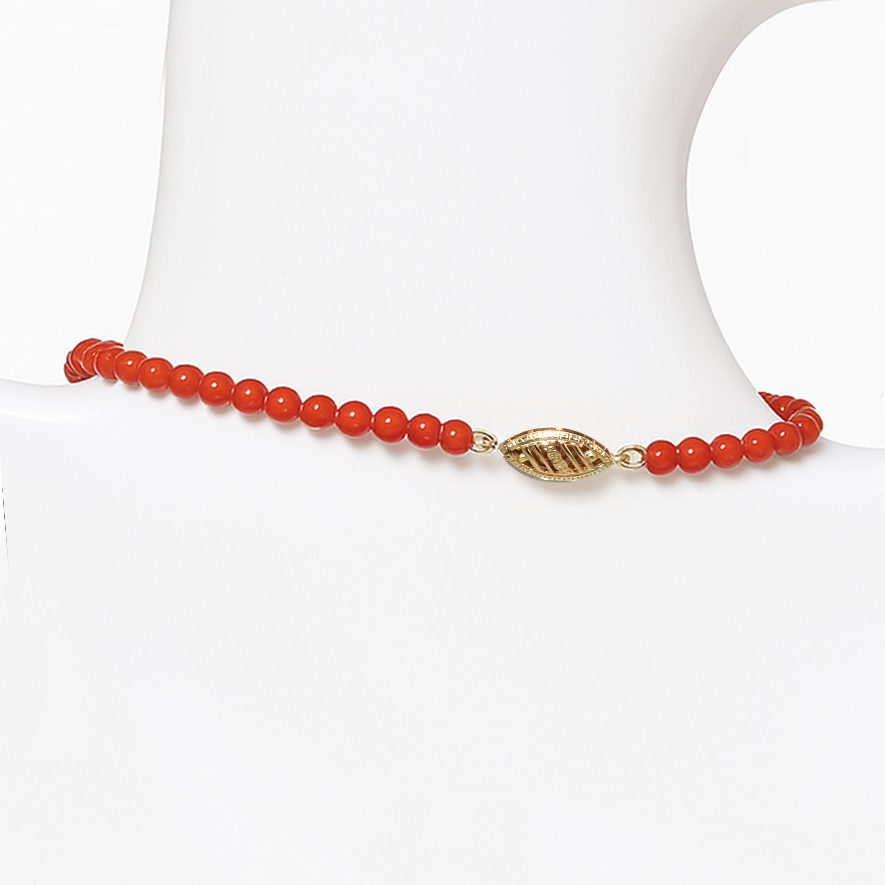 14k Natural Color Graduated Coral Necklace