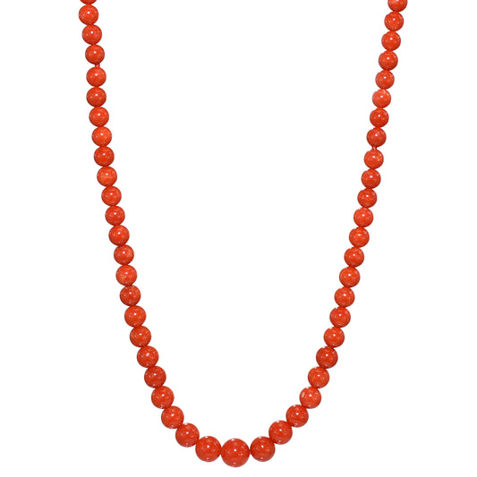 14k Natural Color Graduated Coral Necklace