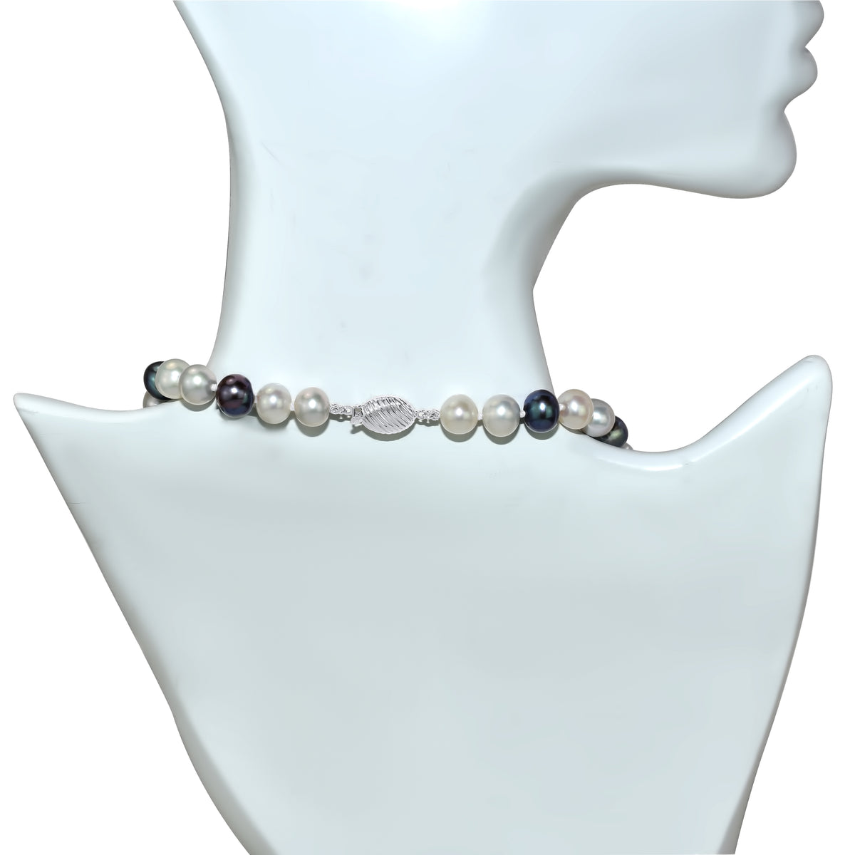 14kw Multi Grey,Black,White Freshwater Pearl Necklace