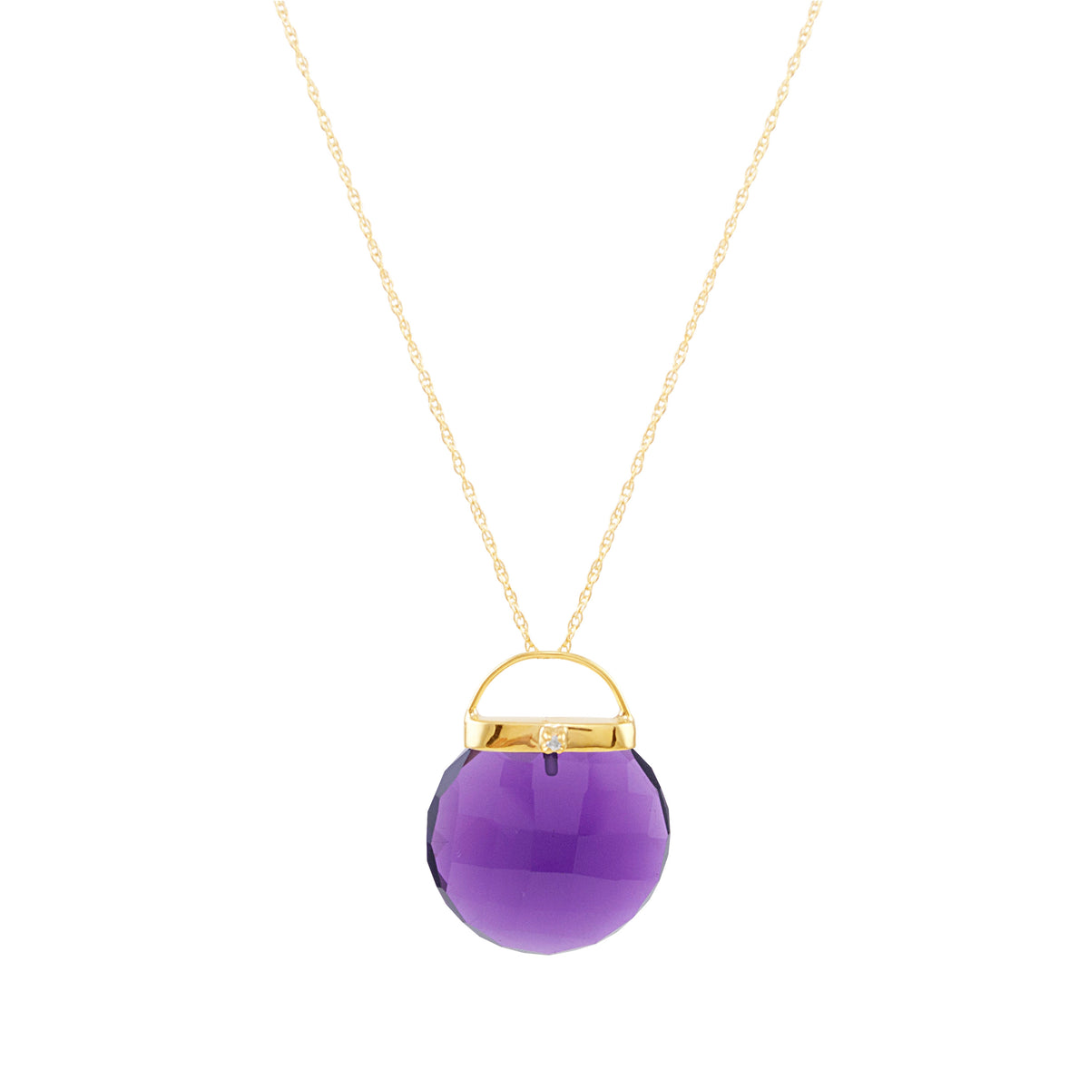 14k Purple Quartz Purse Necklace