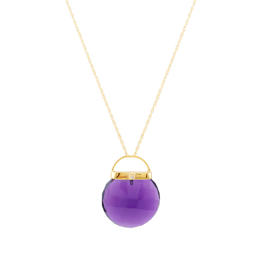 14k Purple Quartz Purse Necklace
