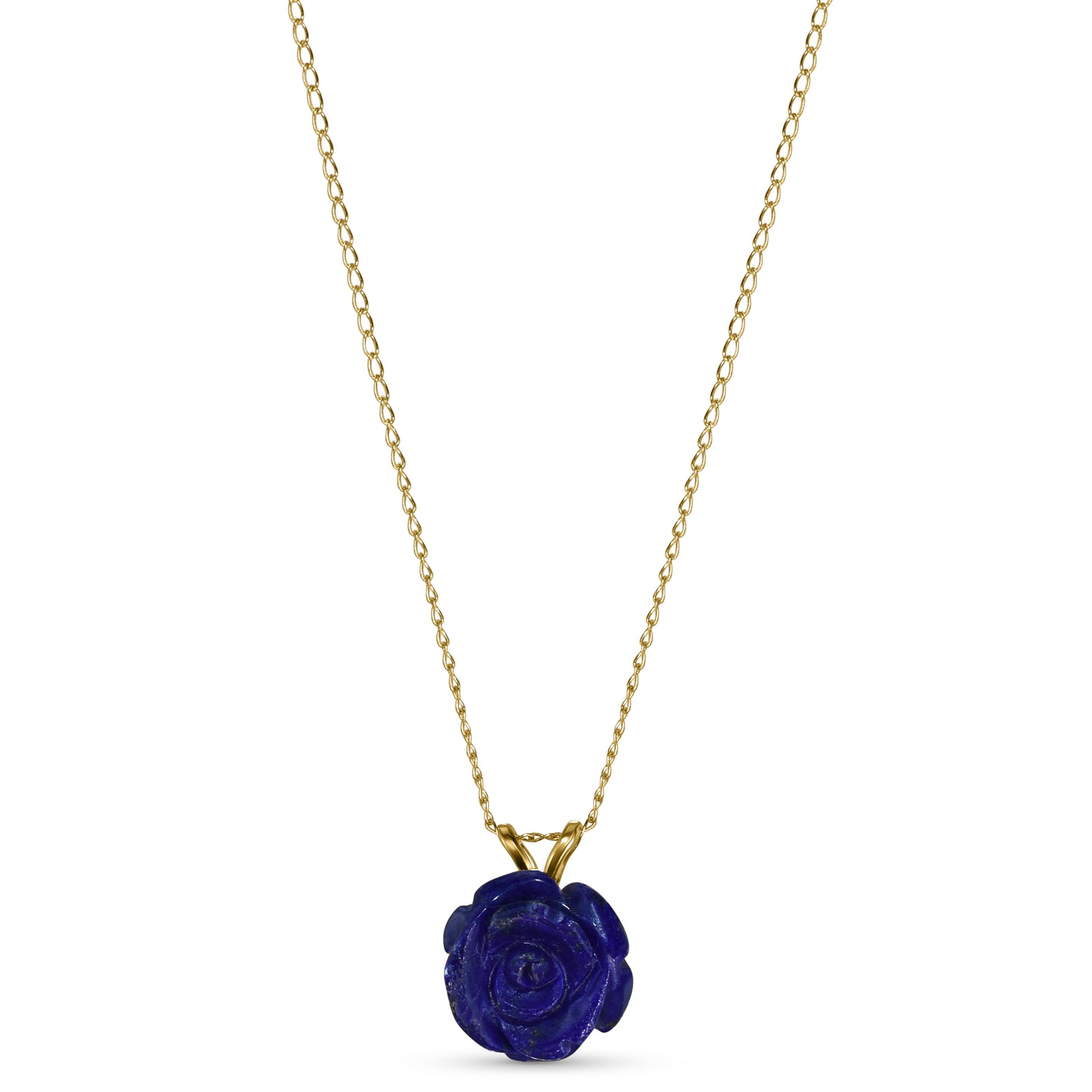 14k Lapis Flower Pendant Necklace