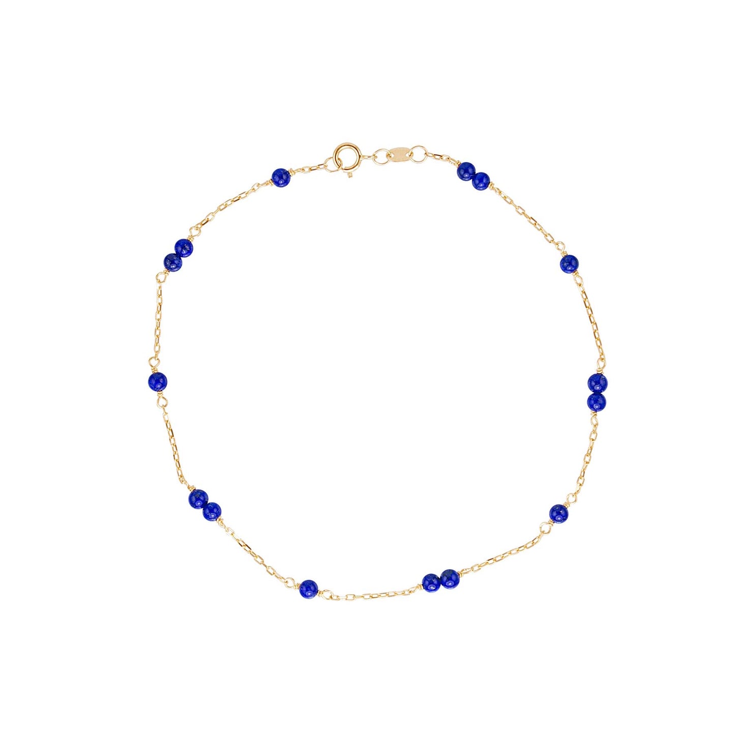 14k Yellow Station Anklet