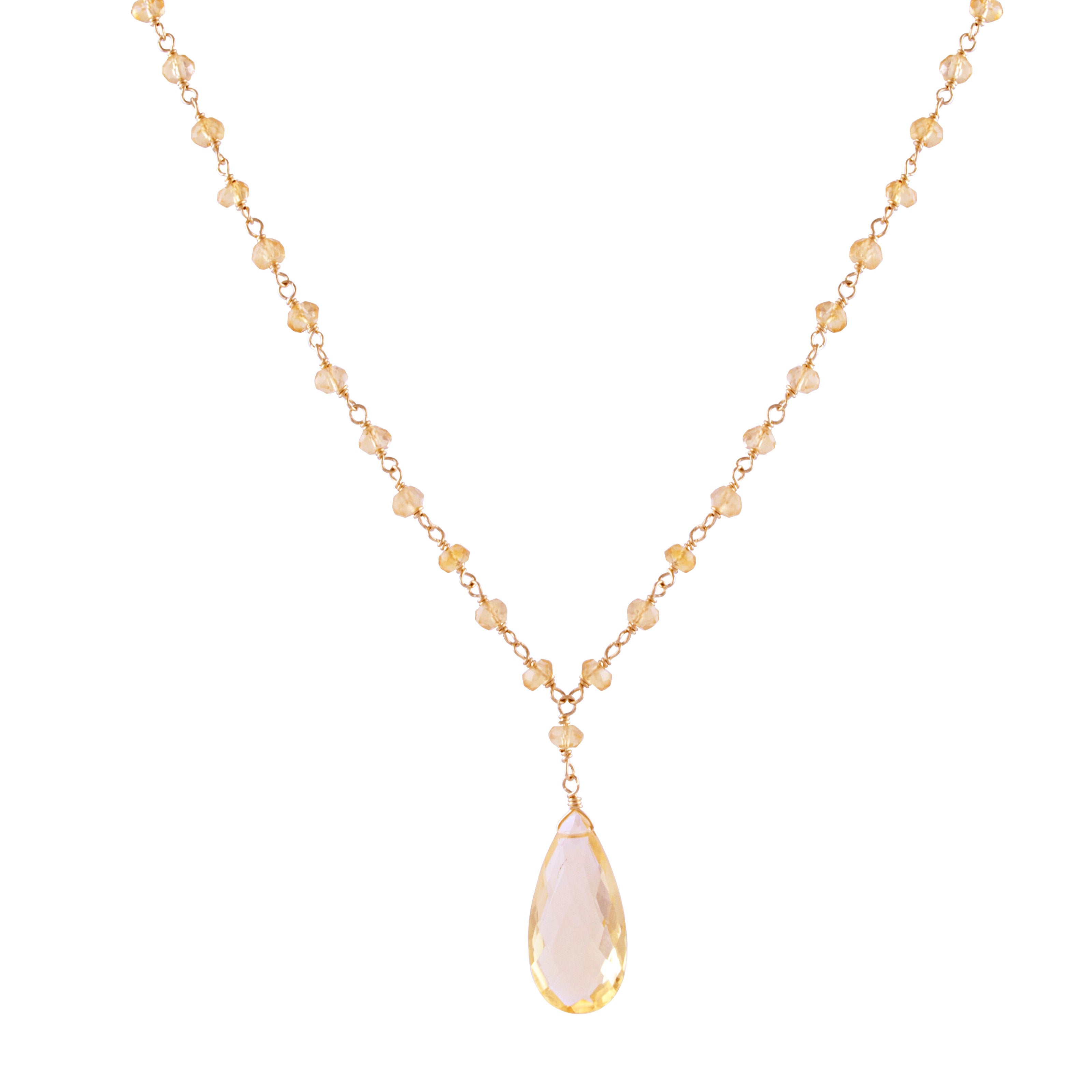 14k Citrine Links Necklace
