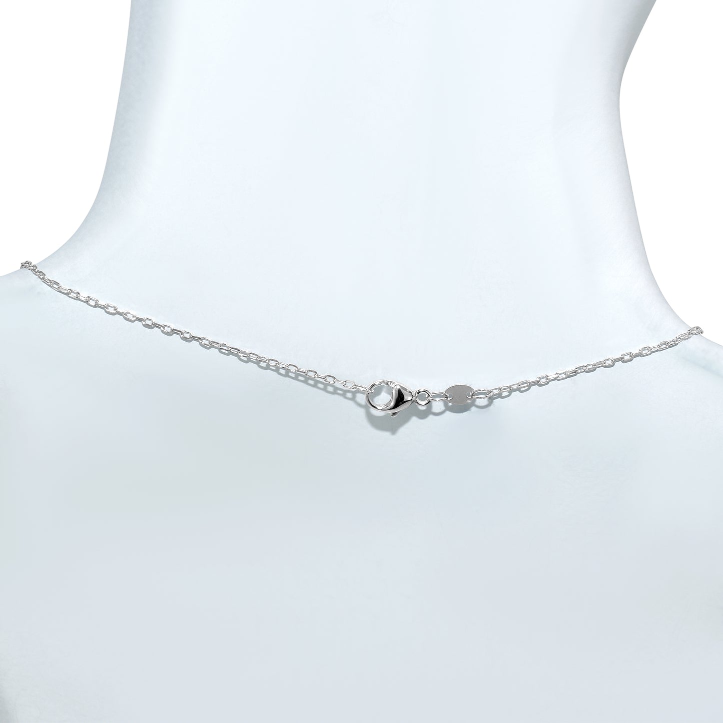 14k White Gold Swiss Blue Topaz Bar Necklace