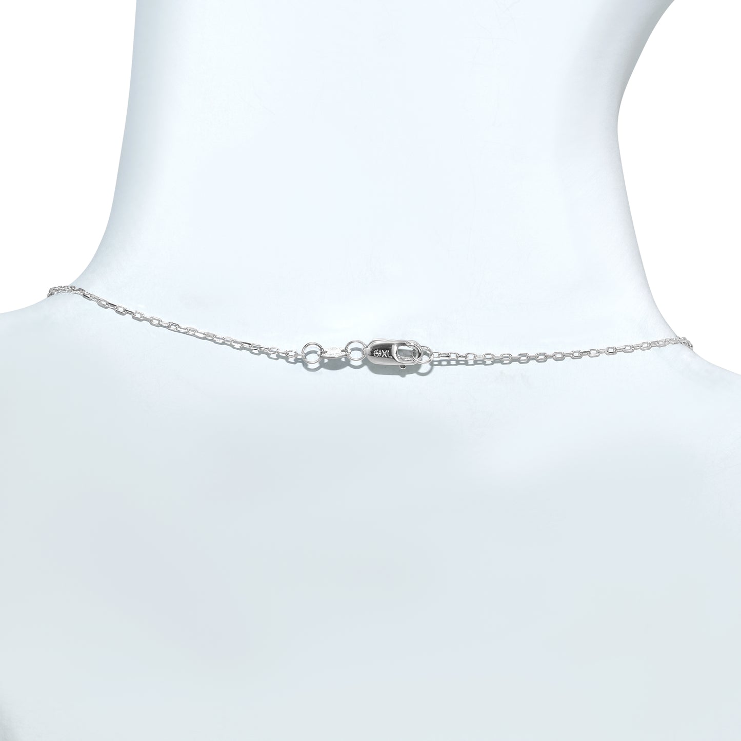 14k White Gold Topaz Round Bezel Pendant Necklace