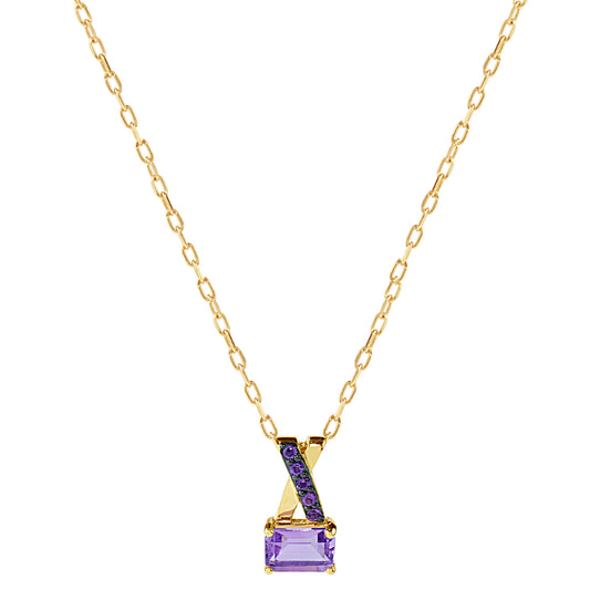 14k Mini Amethyst Pendant Necklace