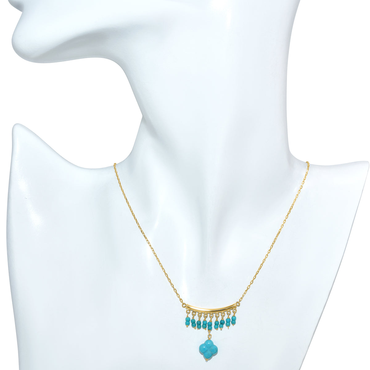 14k Stab Turquoise Gold Bar Necklace
