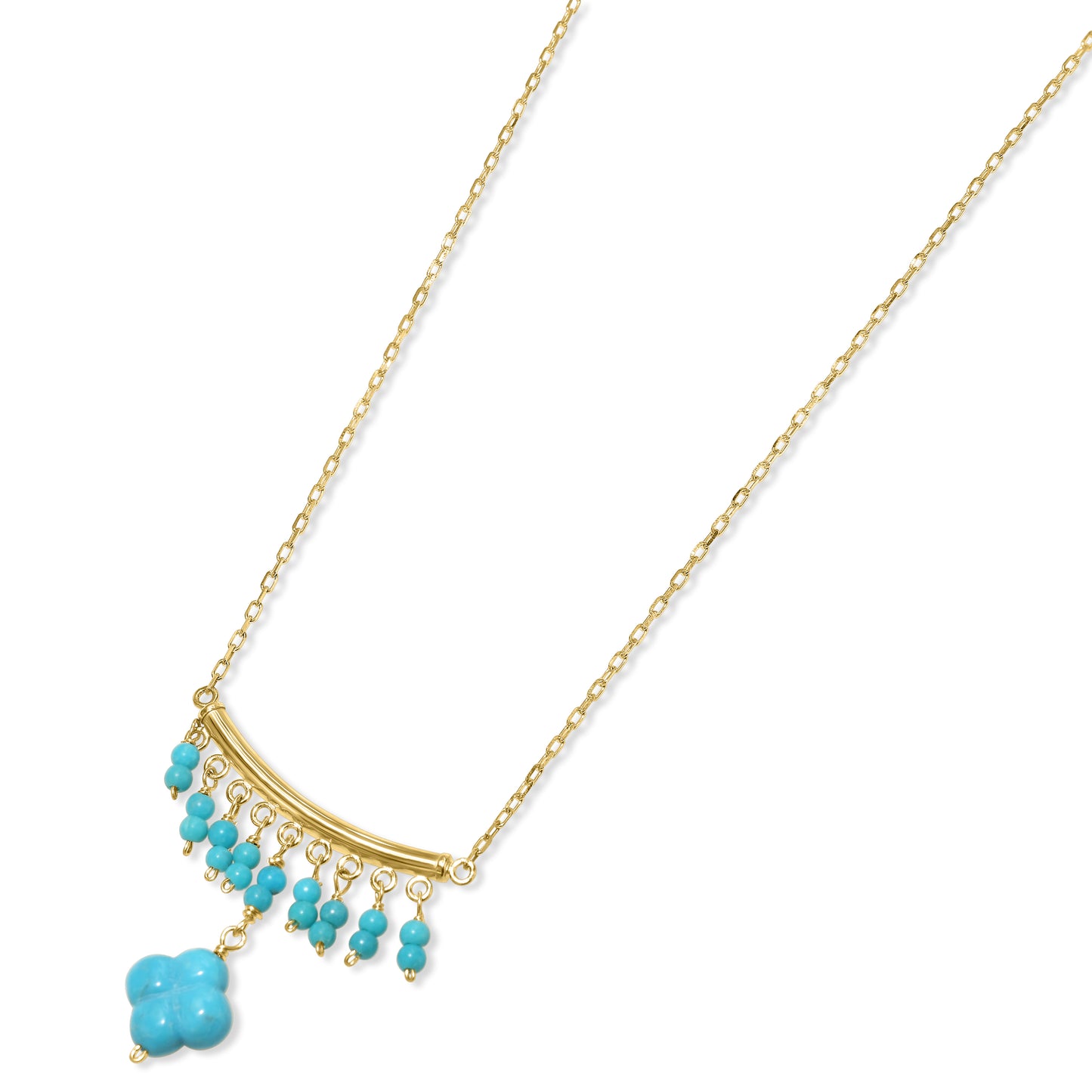 14k Stab Turquoise Gold Bar Necklace