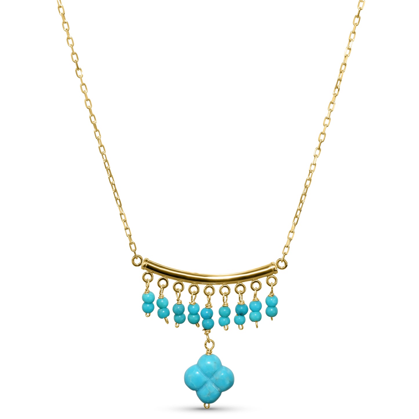 14k Stab Turquoise Gold Bar Necklace