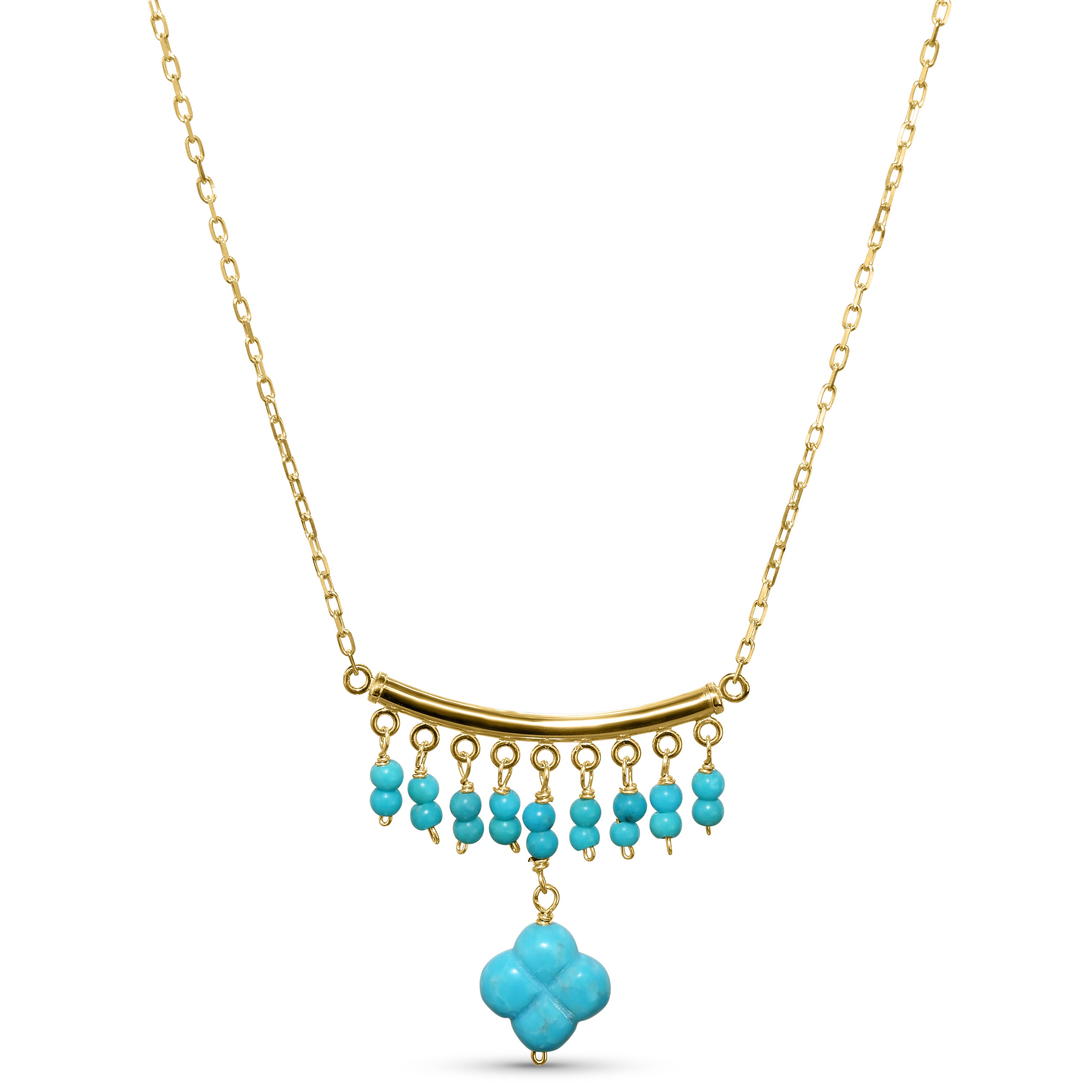 14k Stab Turquoise Gold Bar Necklace