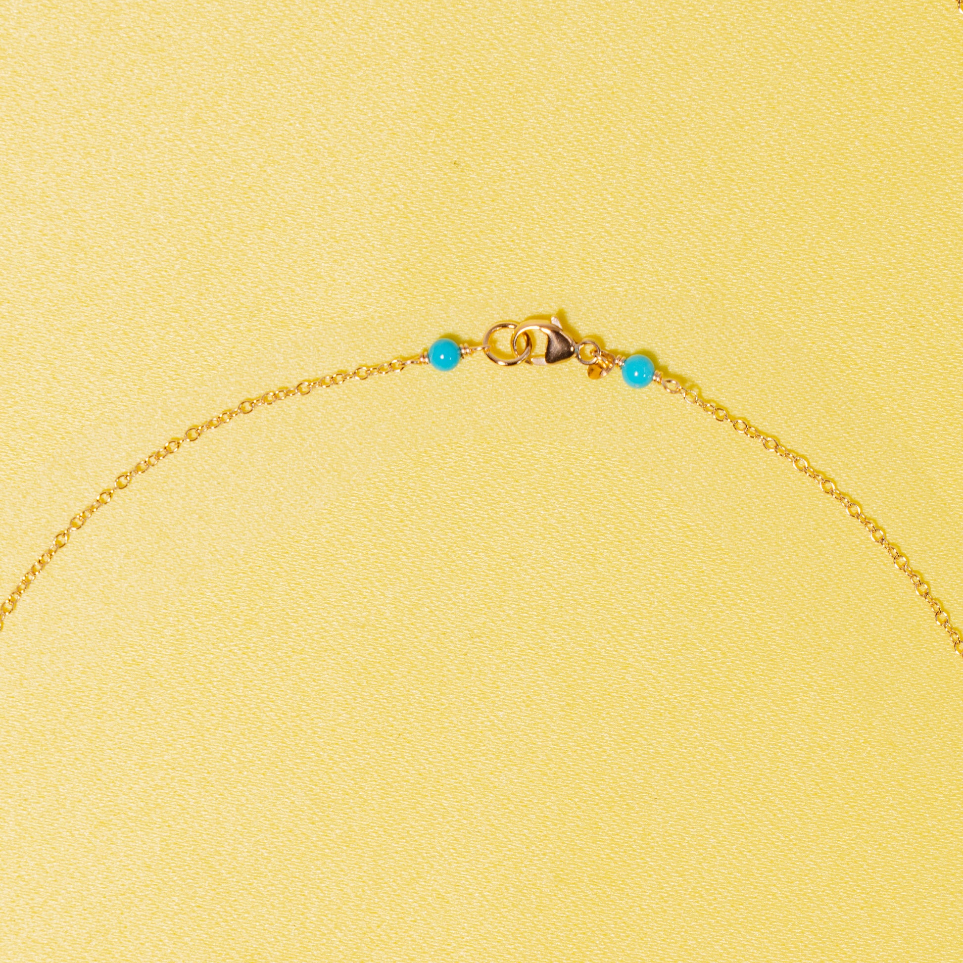 14k Turquoise Station Necklace 17"