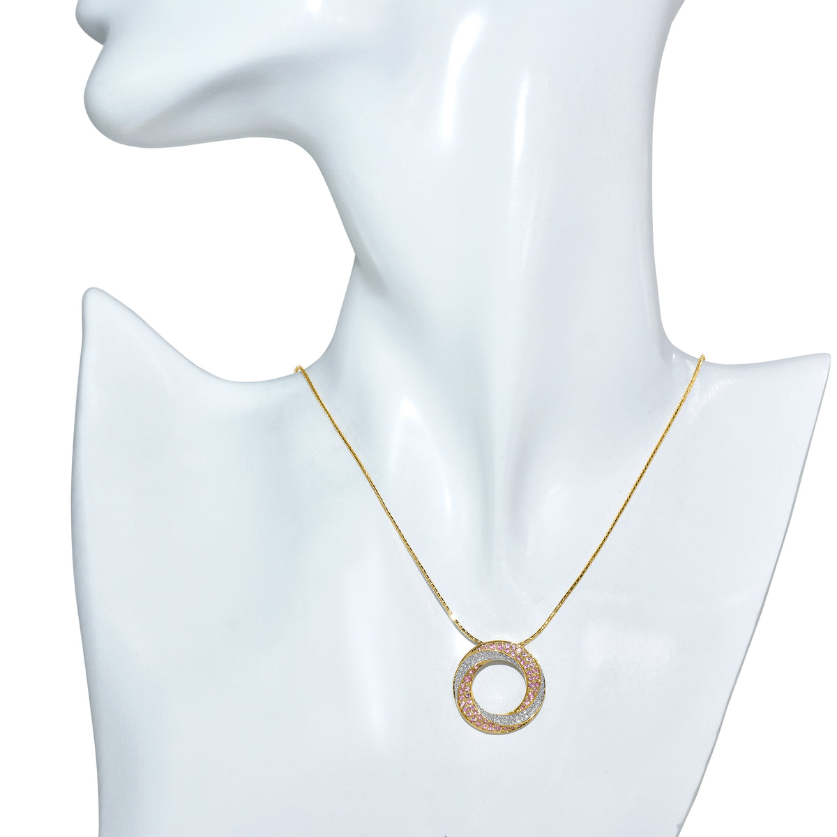 14k Pink Sapphire Diamond Necklace