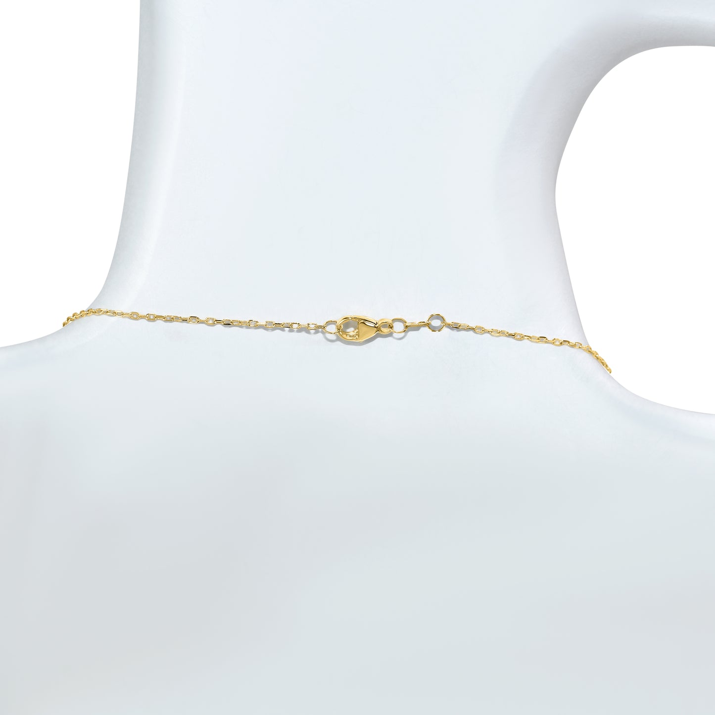 14k Yellow Gold Faceted Clover Station Necklace