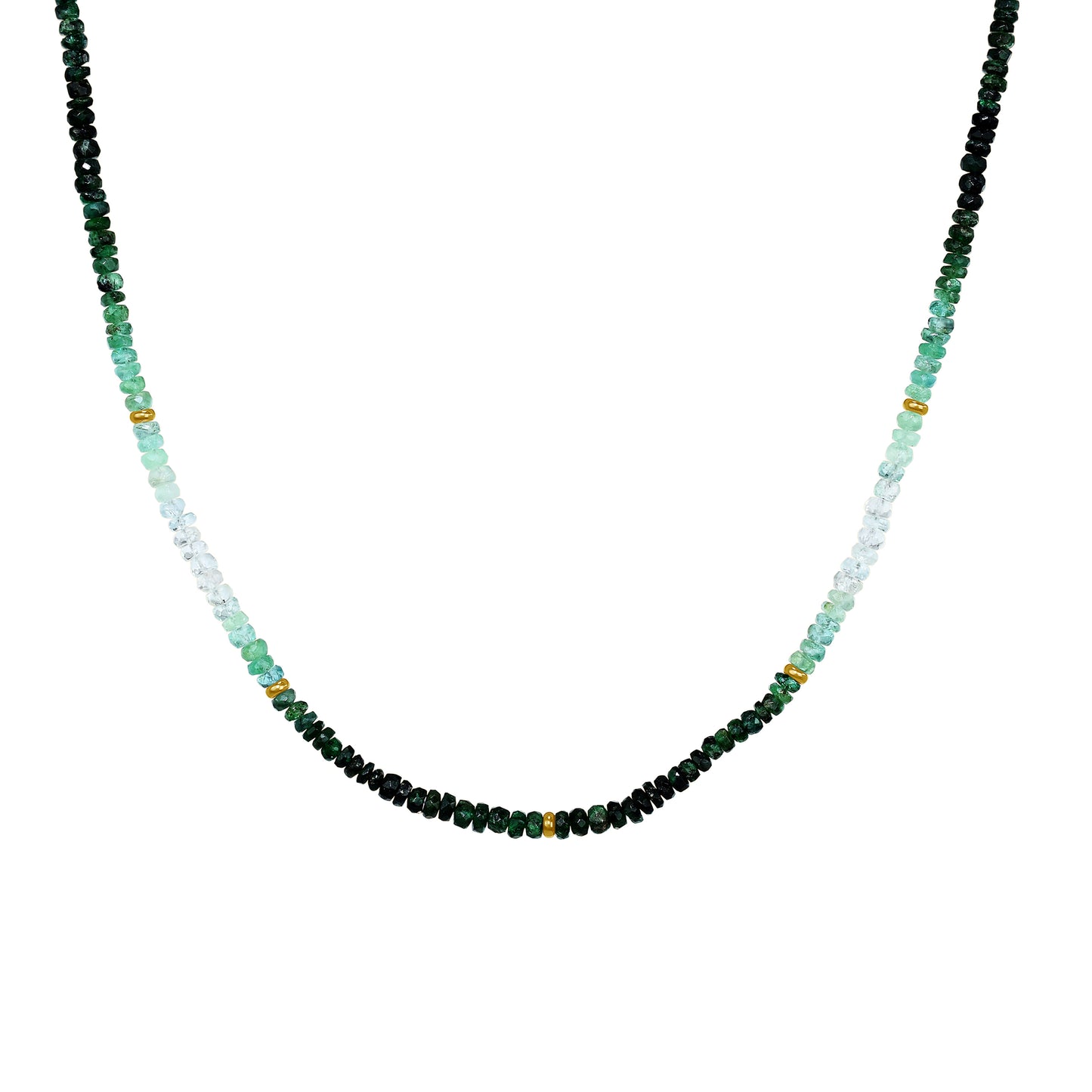 14k Shades of Gemstones and Gold Roundel Necklace