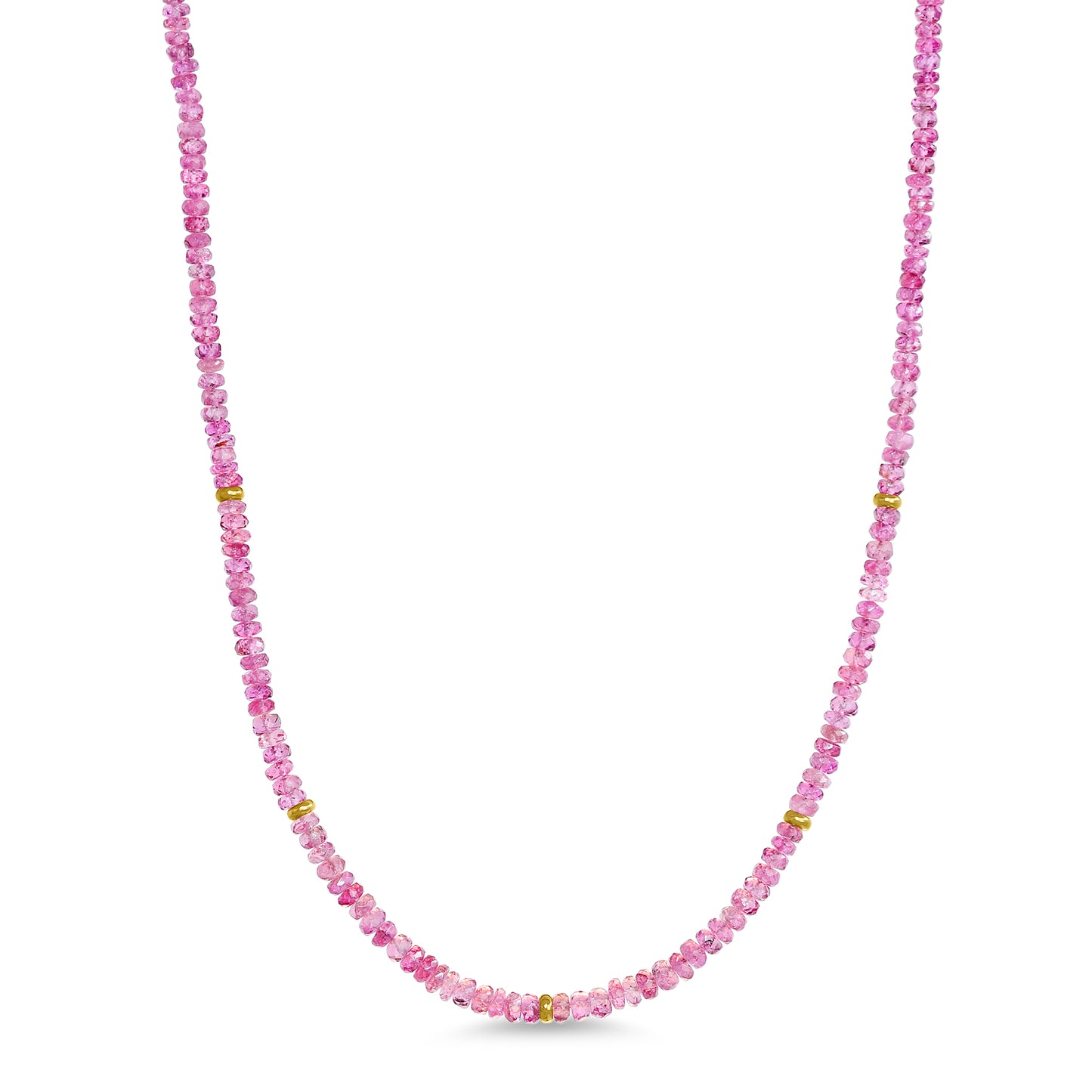 14k Shades of Gemstones and Gold Roundel Necklace