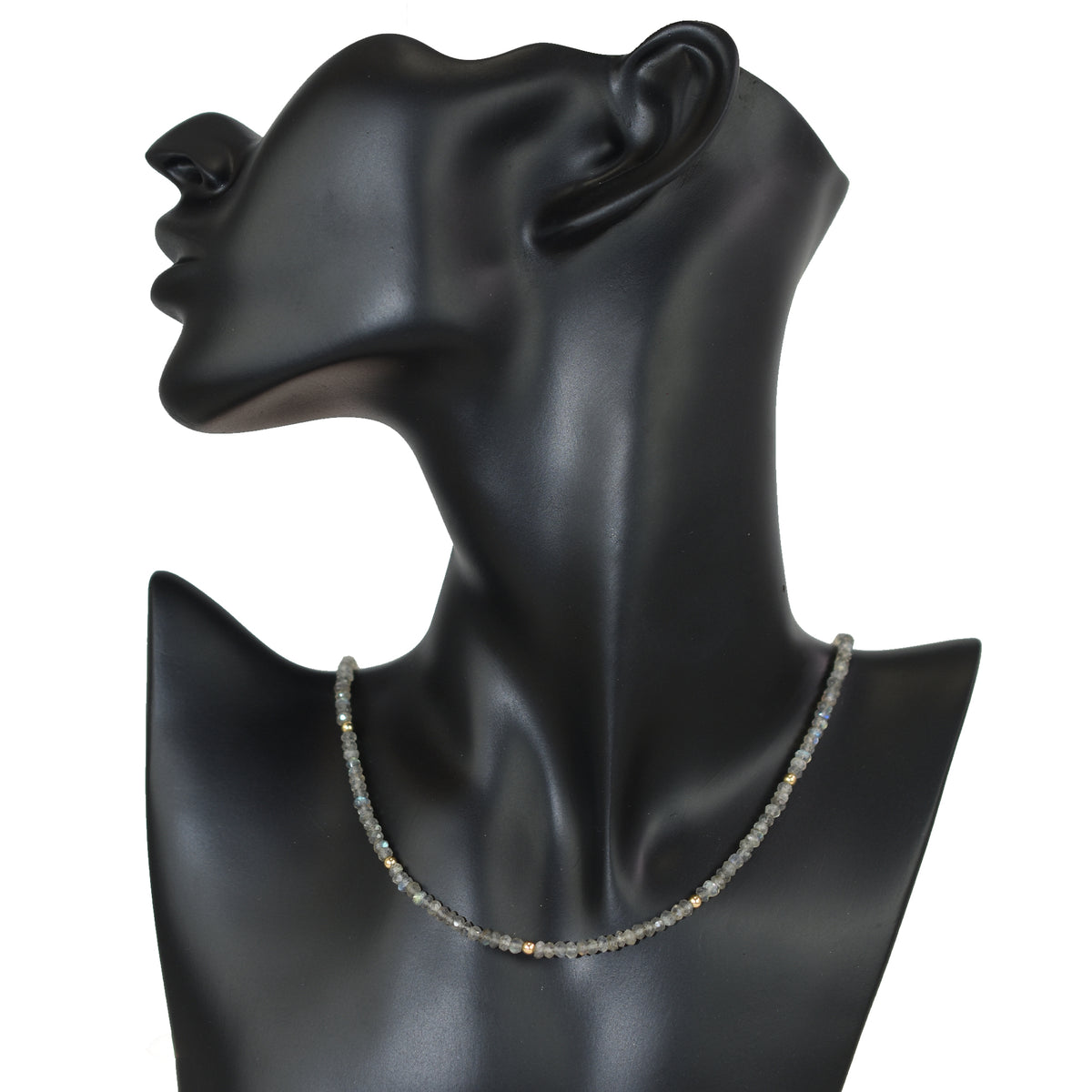 14k Gemstones & Gold Roundel Necklace