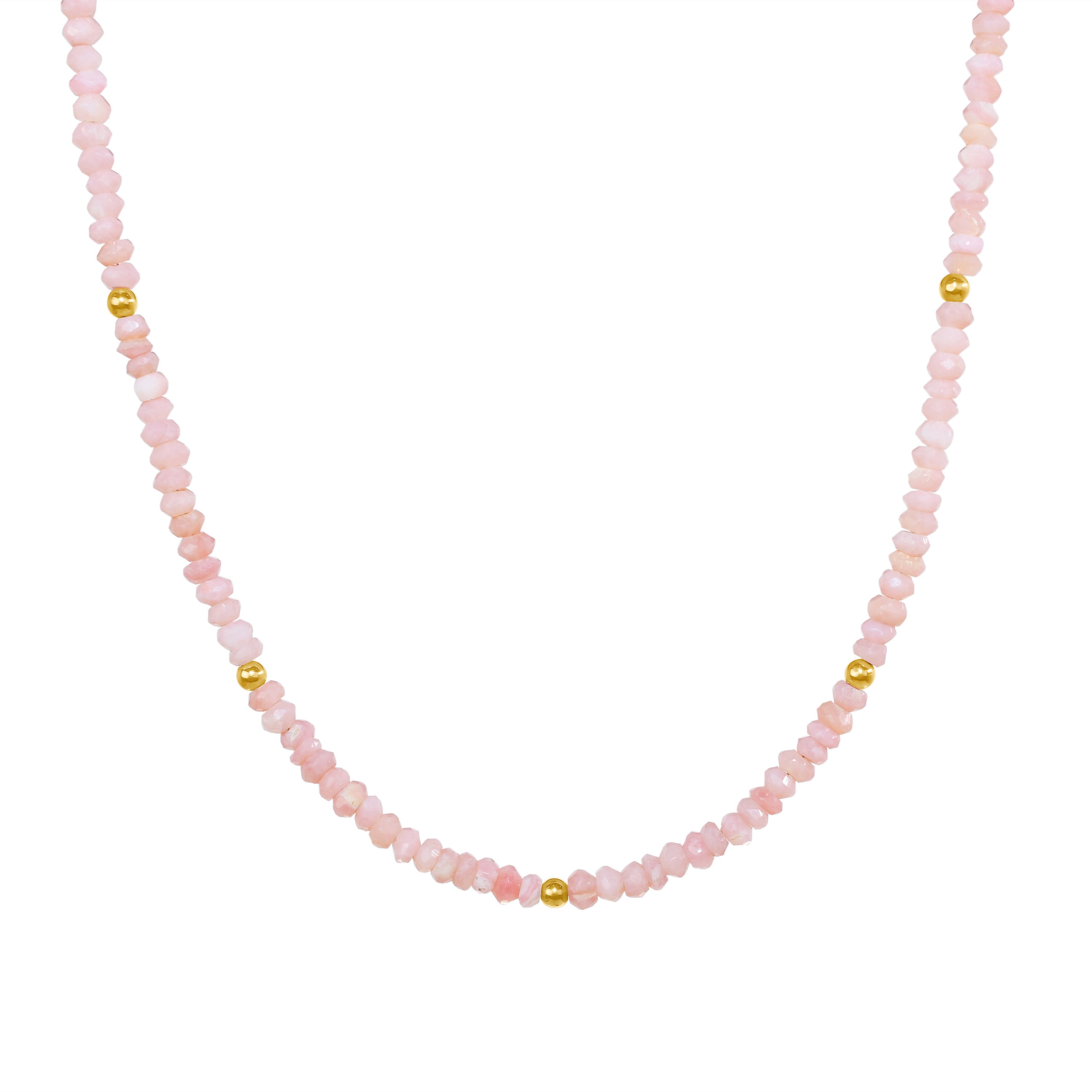 14k Gemstones & Gold Roundel Necklace