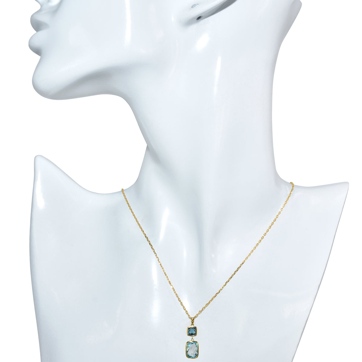 14k London & Sky Blue Topaz Pendant Necklace